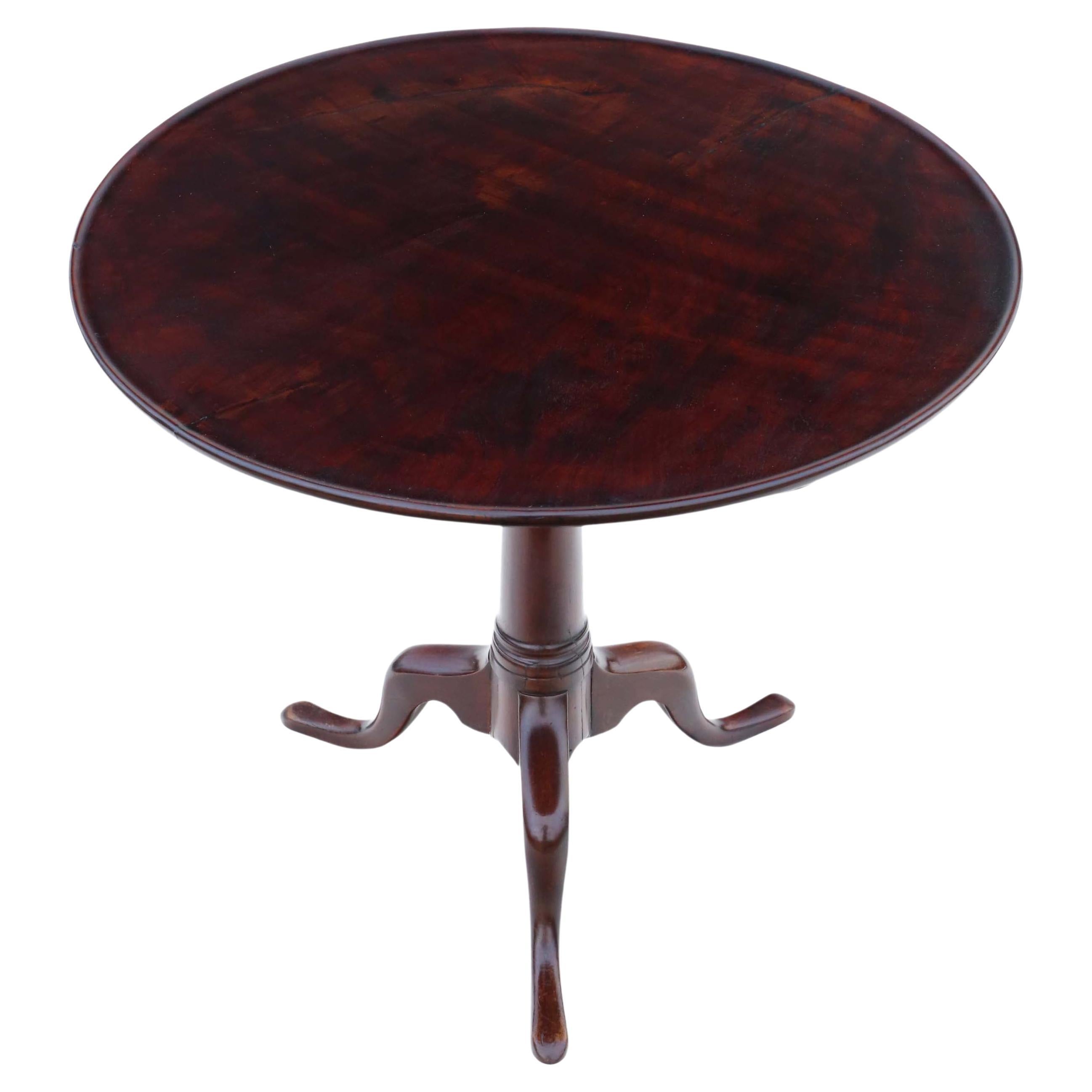 18th Century Georgian Mahogany Tilt-Top Birdcage Supper Table for Side Wine For Sale