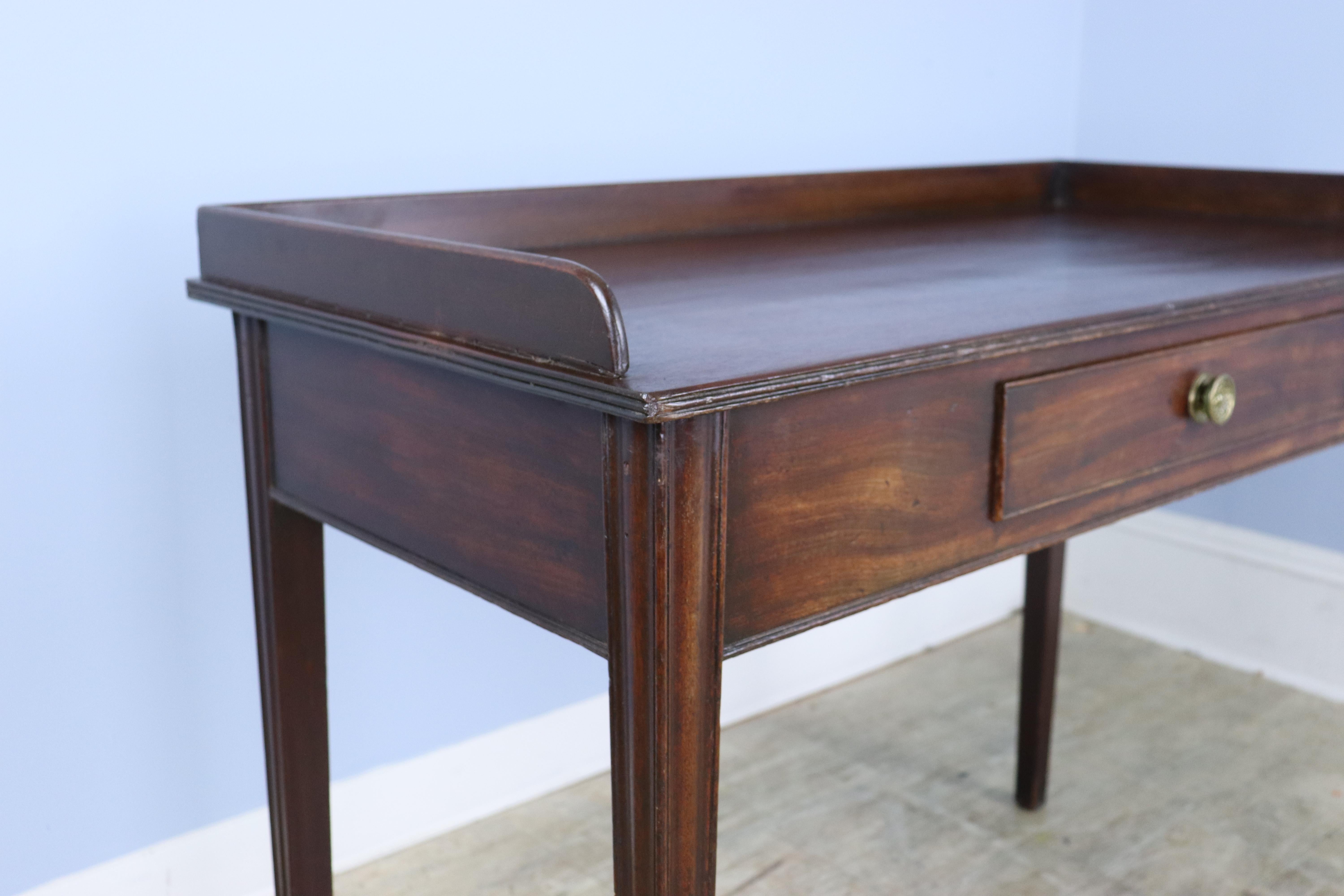 18th Century Georgian Mahogany Writing Table with Galleried Back 5
