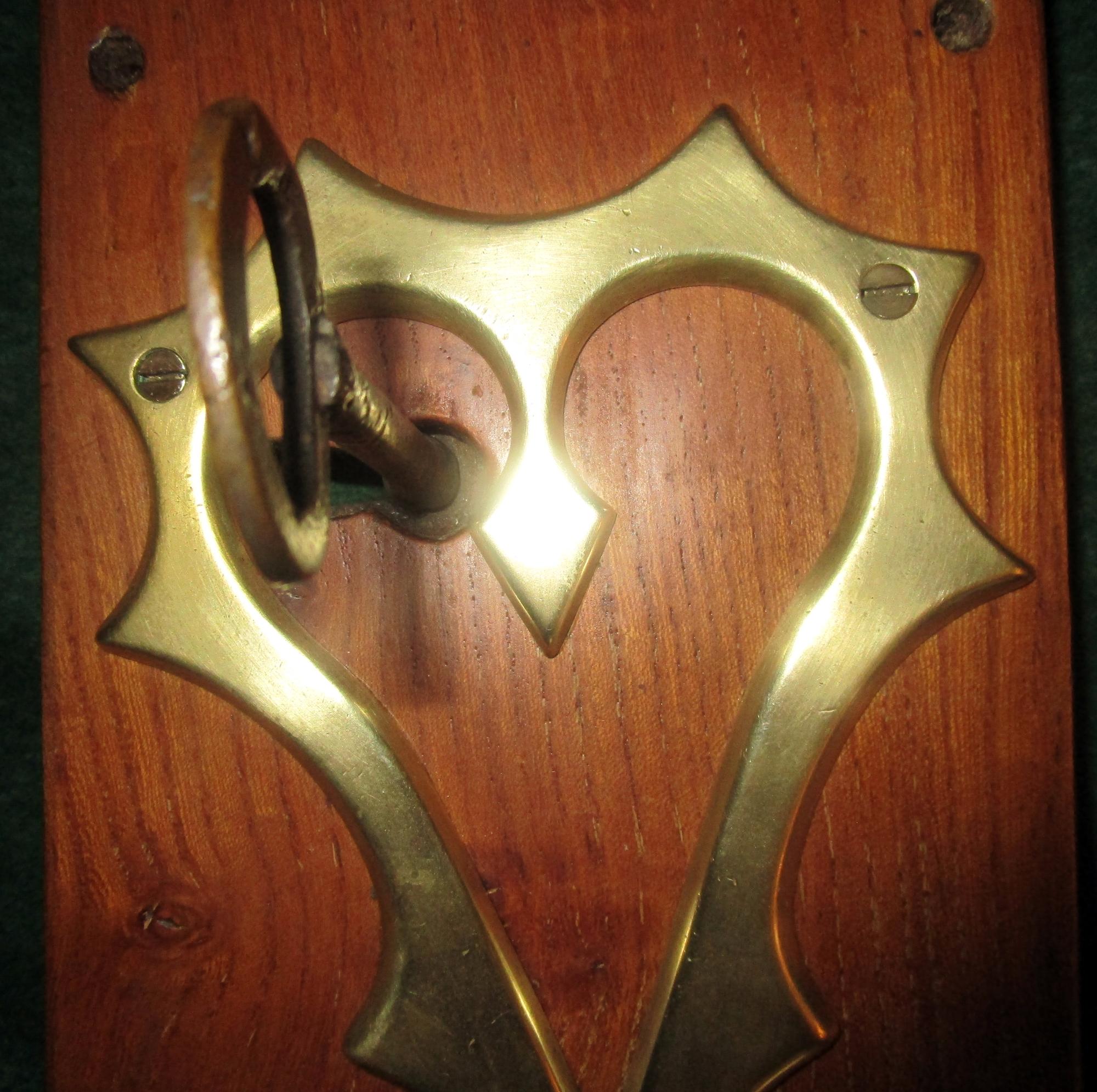 Early 19th Century 18th Century Georgian Oak and Brass Heart Motif Door Lock Mechanism For Sale