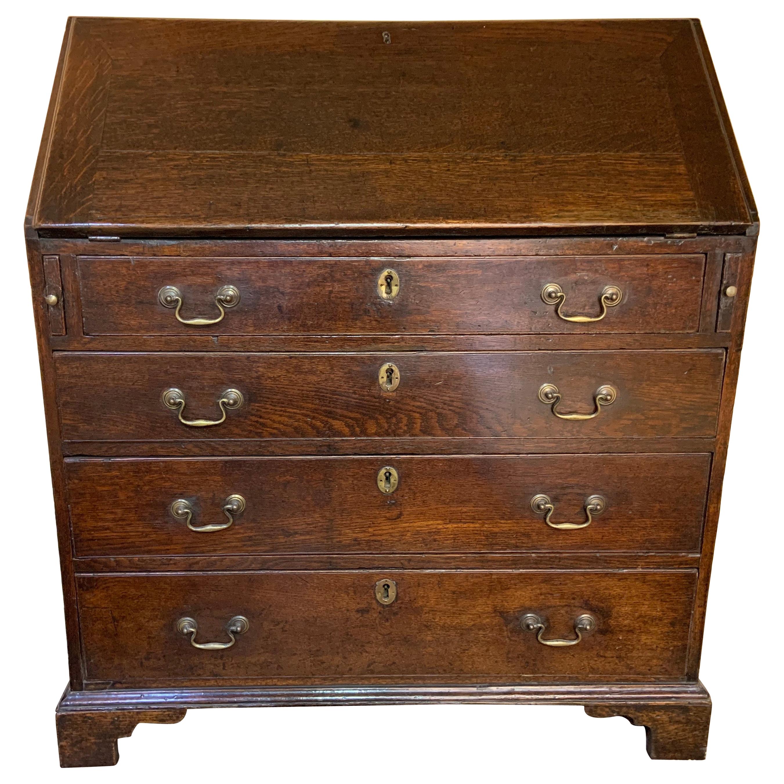 18th Century Georgian Oak Bureau For Sale