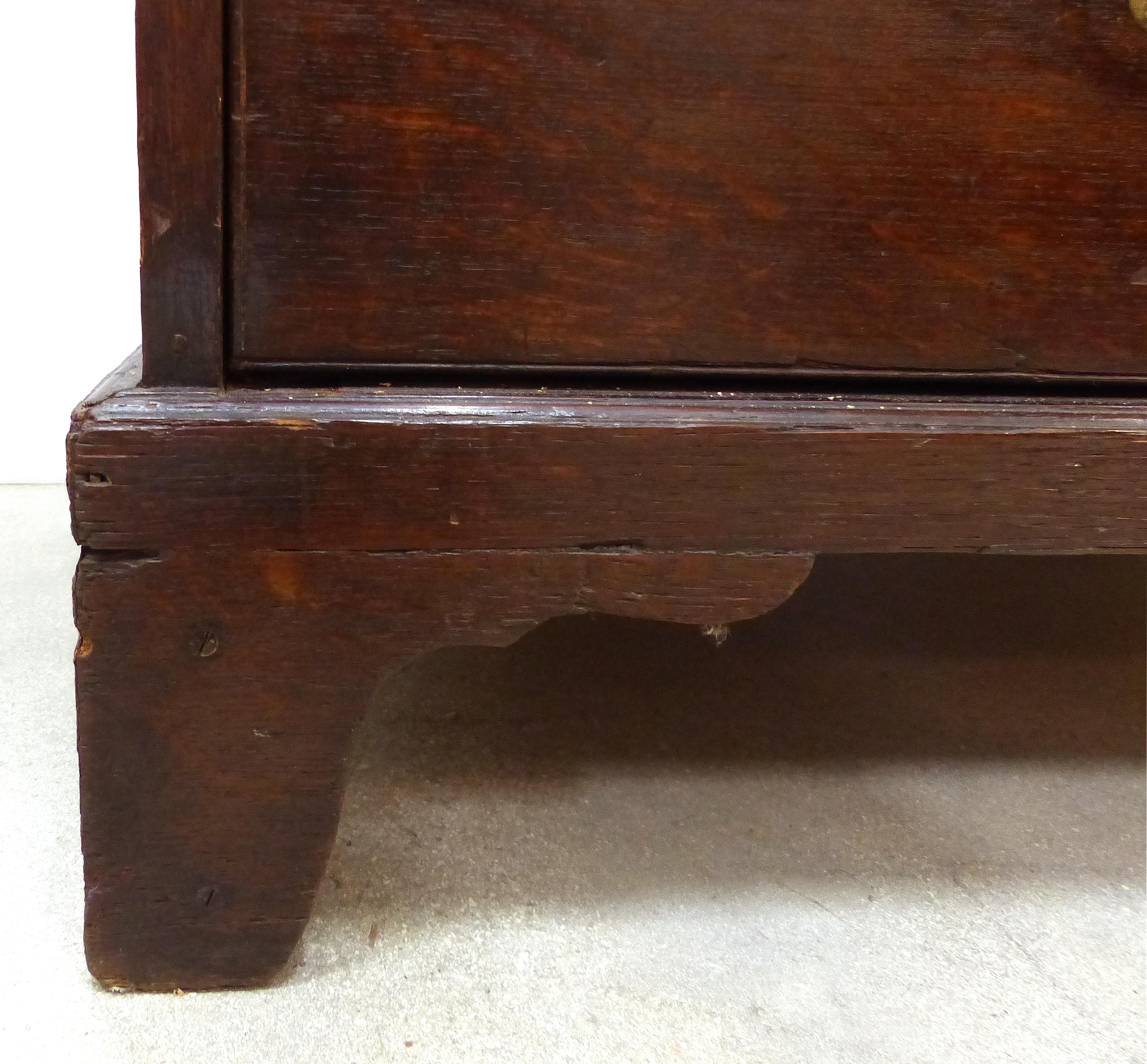 18th Century Georgian Oak Chest of Drawers with Swan Neck Brass Pulls 6