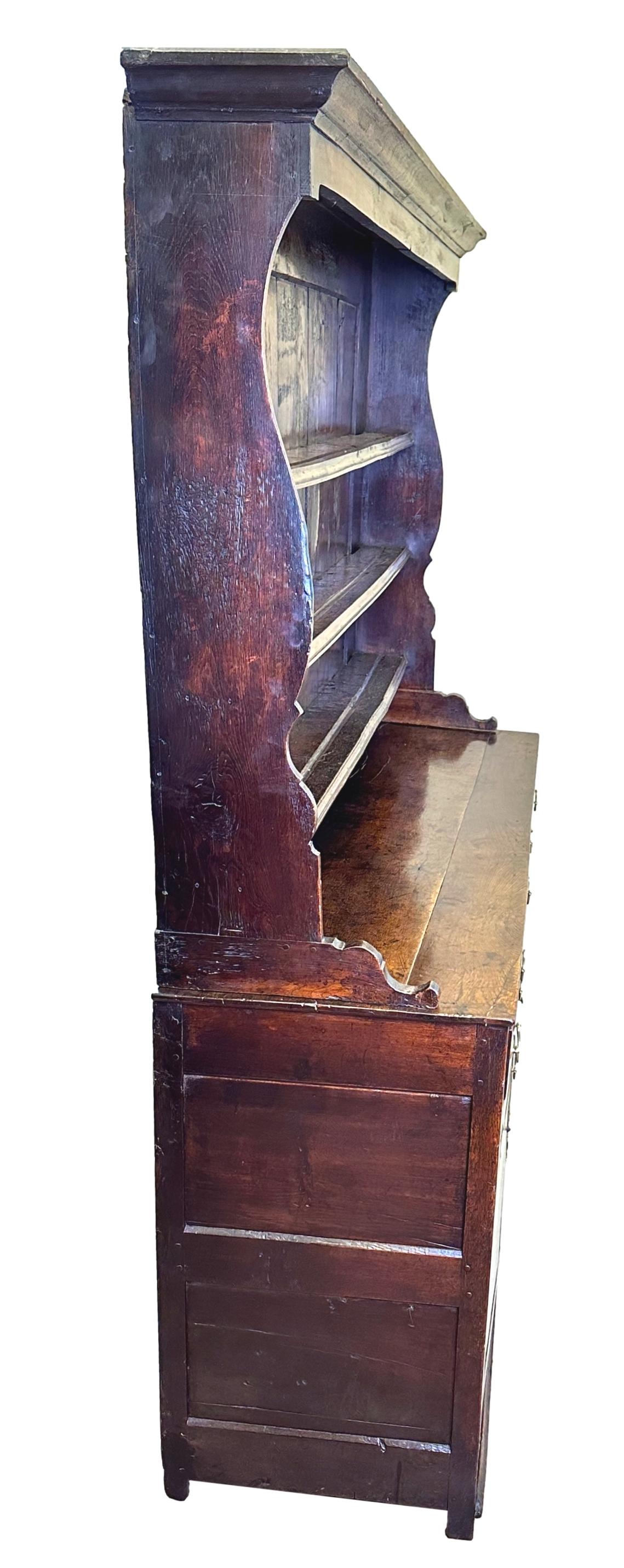 18th Century Georgian Oak Dresser With Rack For Sale 3