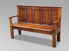 18th Century Georgian Oak & Elm Vernacular Settle