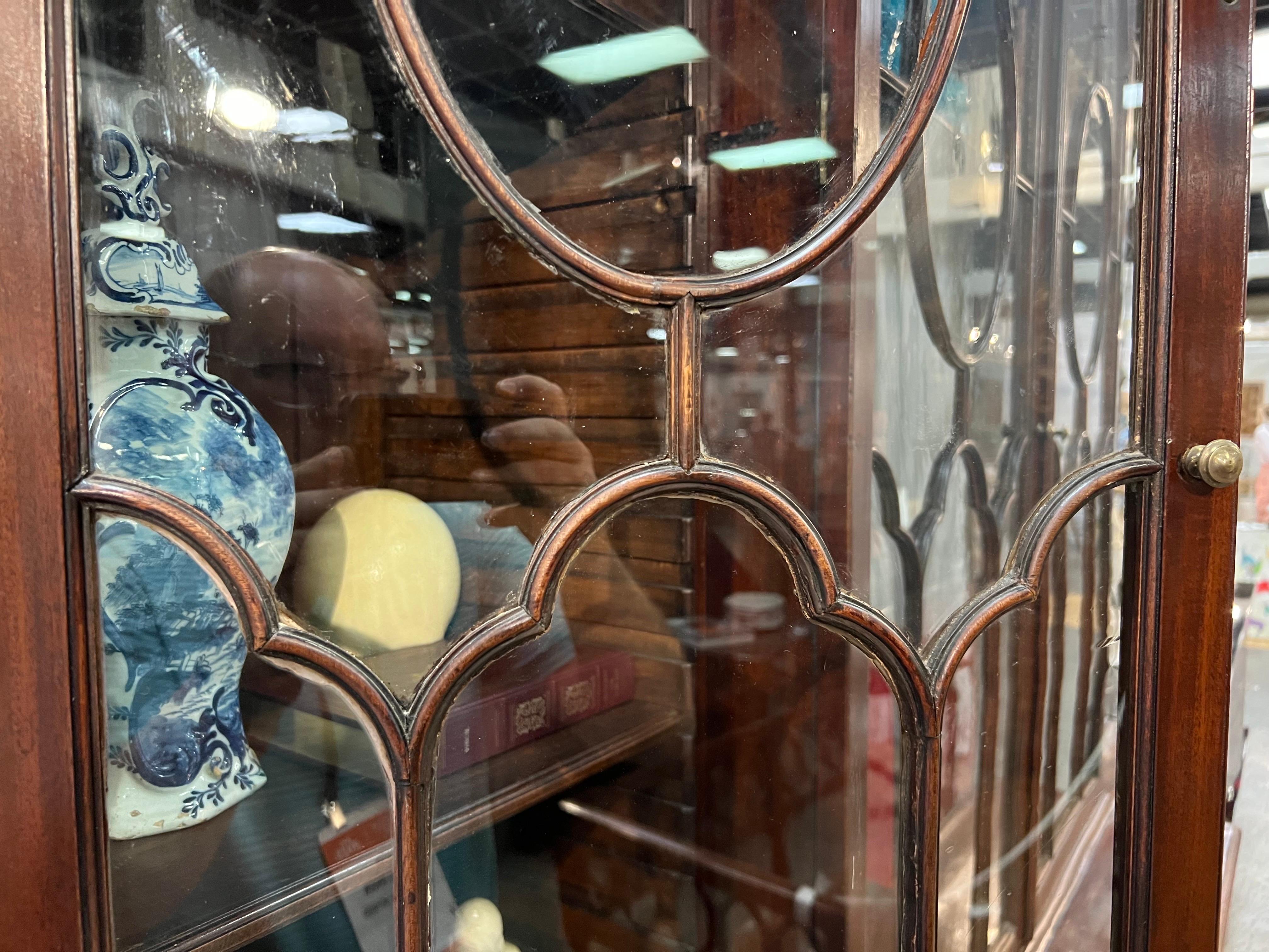 18th Century Georgian Period Mahogany Breakfront Bookcase with Secretary Desk 4