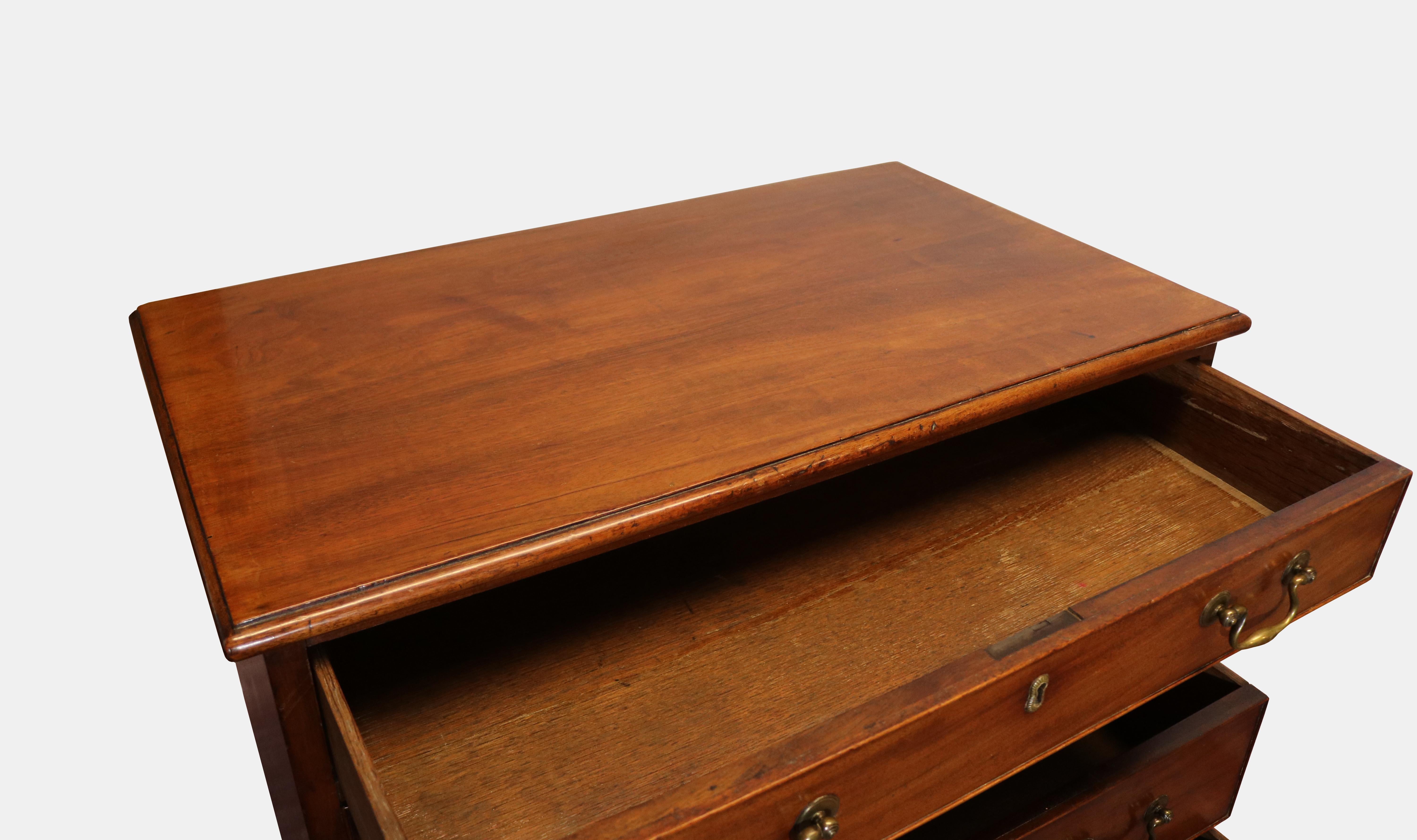 18th Century and Earlier 18th Century Georgian Period Original Mahogany Chest of Drawers