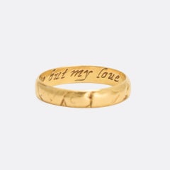 18th Century Georgian Posy Ring "Not The Value But My Love"