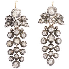 18th Century Georgian Rose Cut Diamond Day and Night Earrings 18th Century Georgian Rose Cut Diamond Day and Night Earrings