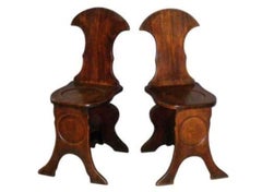 18th Century Georgian Scottish Mahogany Hall Chairs
