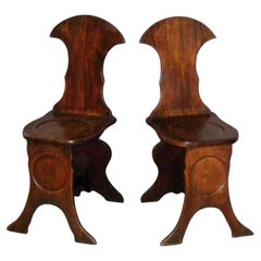 Antique 18th Century Georgian Scottish Mahogany Hall Chairs