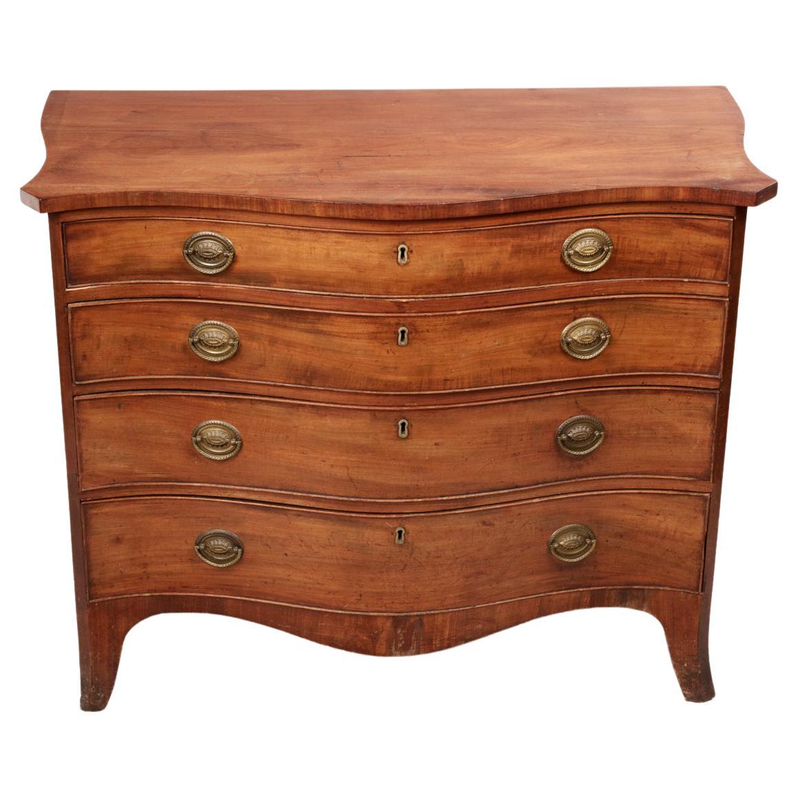 18th Century Georgian Serpentine Chest of Drawers For Sale
