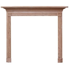 18th Century Georgian Stripped Pine Bullseye Fire Surround