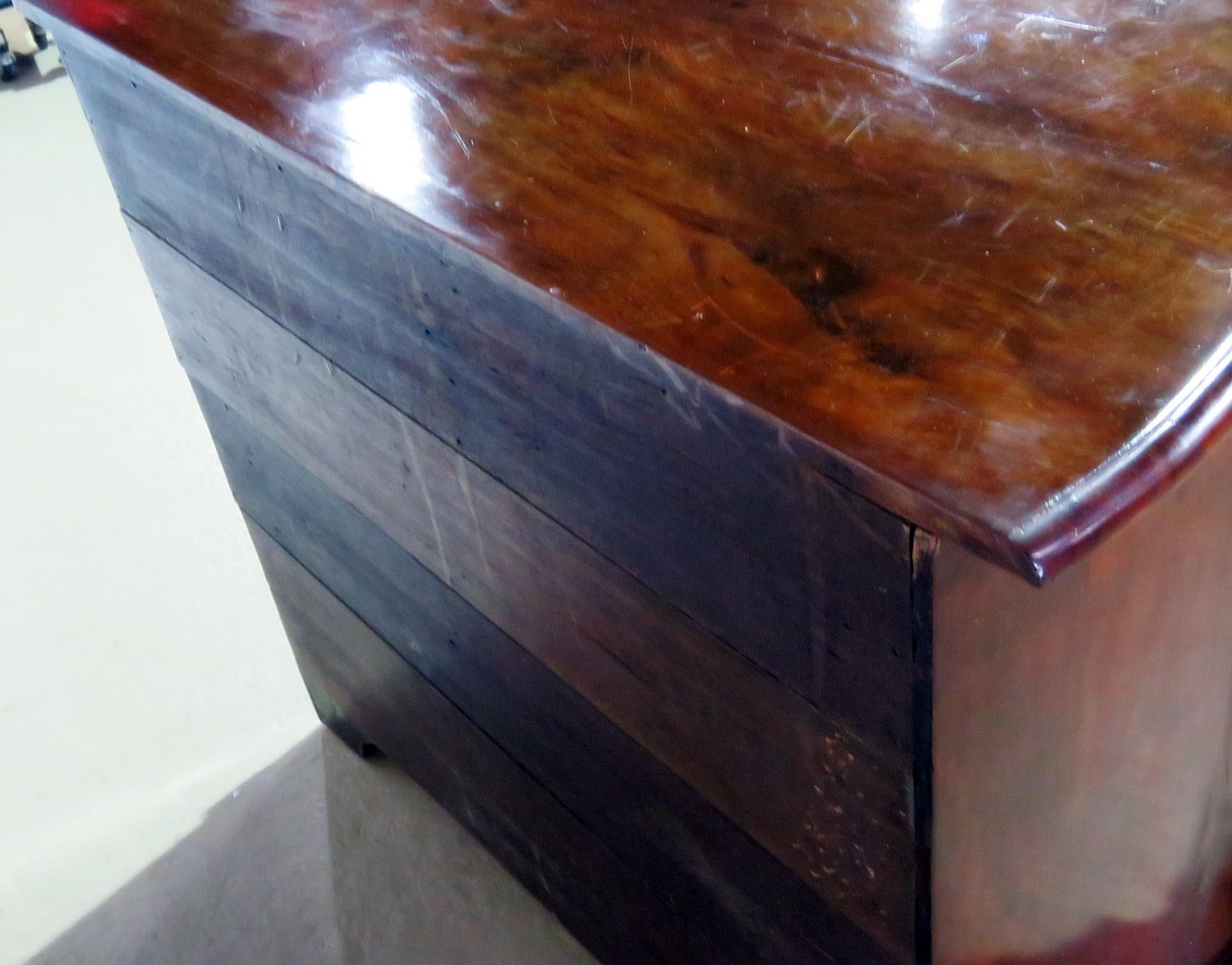 Wood 18th Century Dutch Bombe Walnut Commode Dresser Chest of Drawers