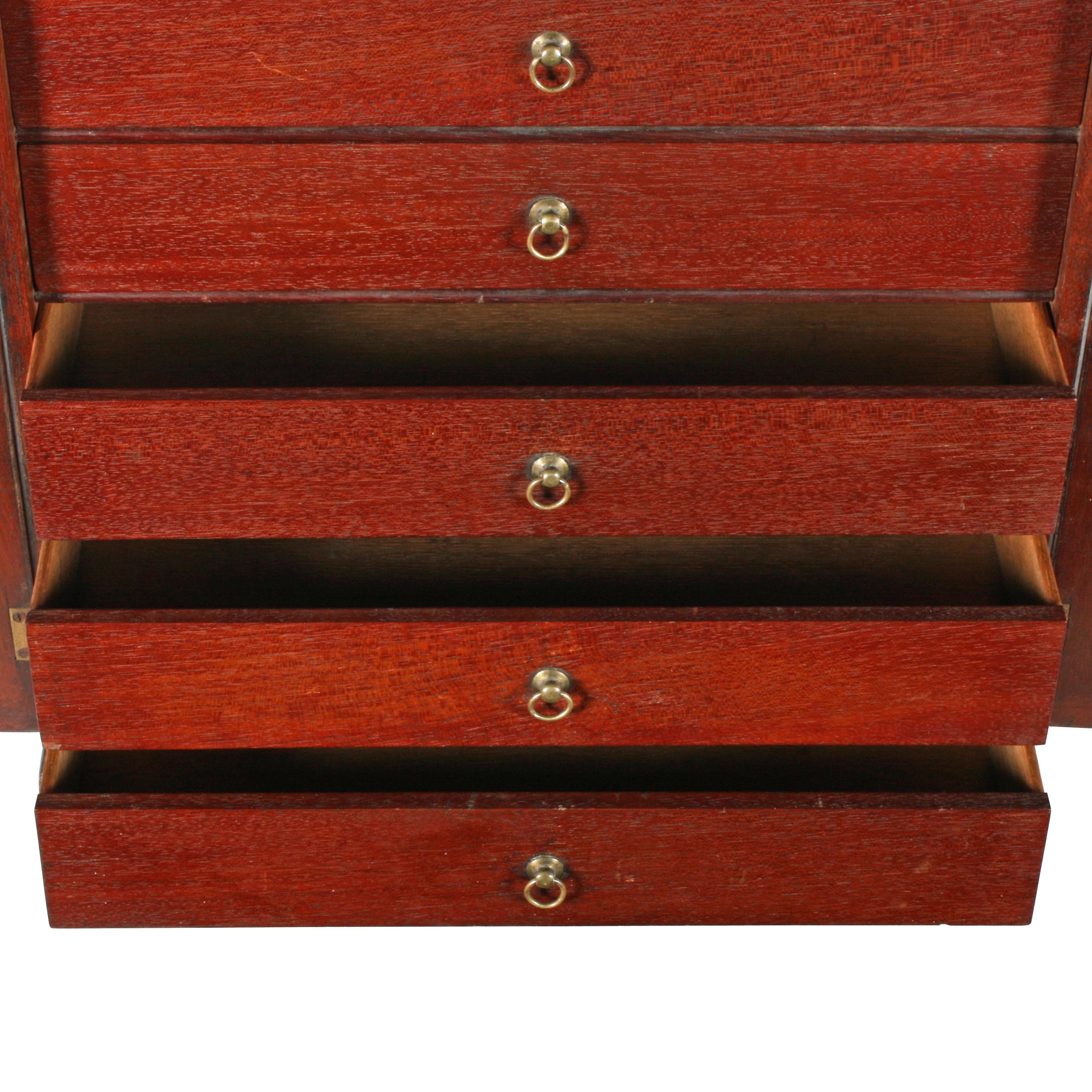 18th Century Georgian Mahogany Table Cabinet Of Six Drawers For Sale 1