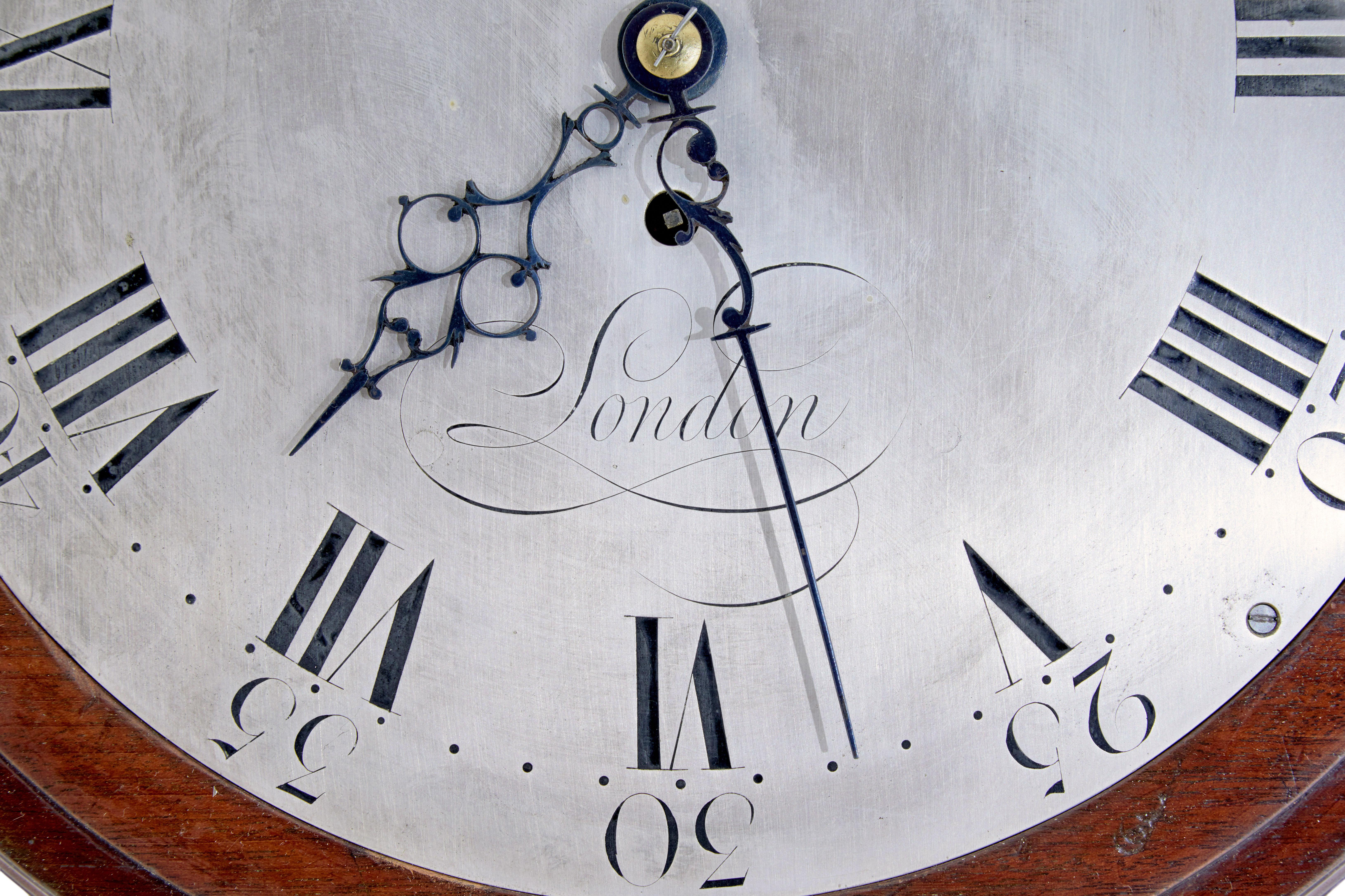 18th century Georgian wall clock by Robert Salmon In Good Condition For Sale In Debenham, Suffolk