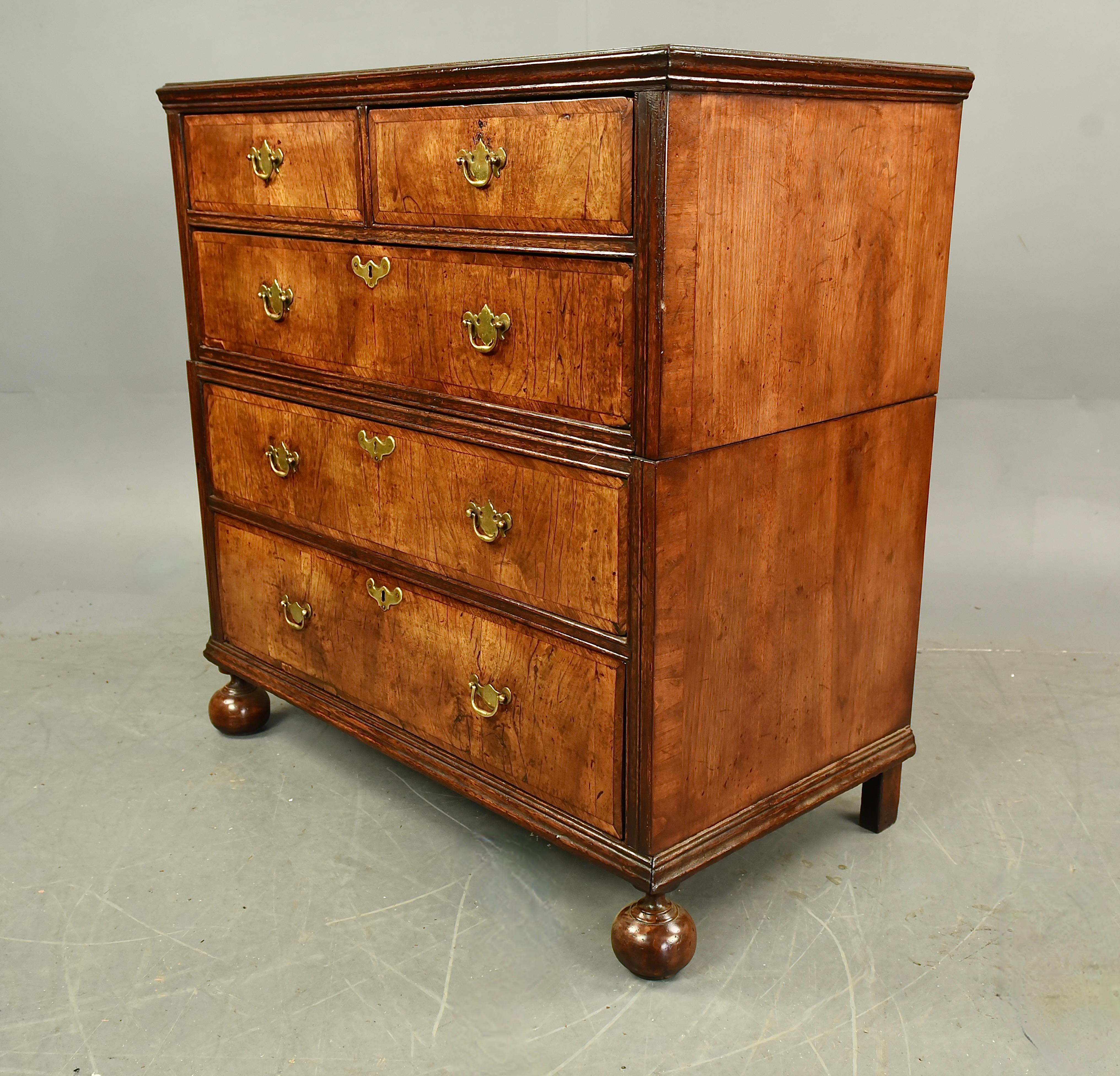 English 18th century Georgian walnut commode chest of drawers 
