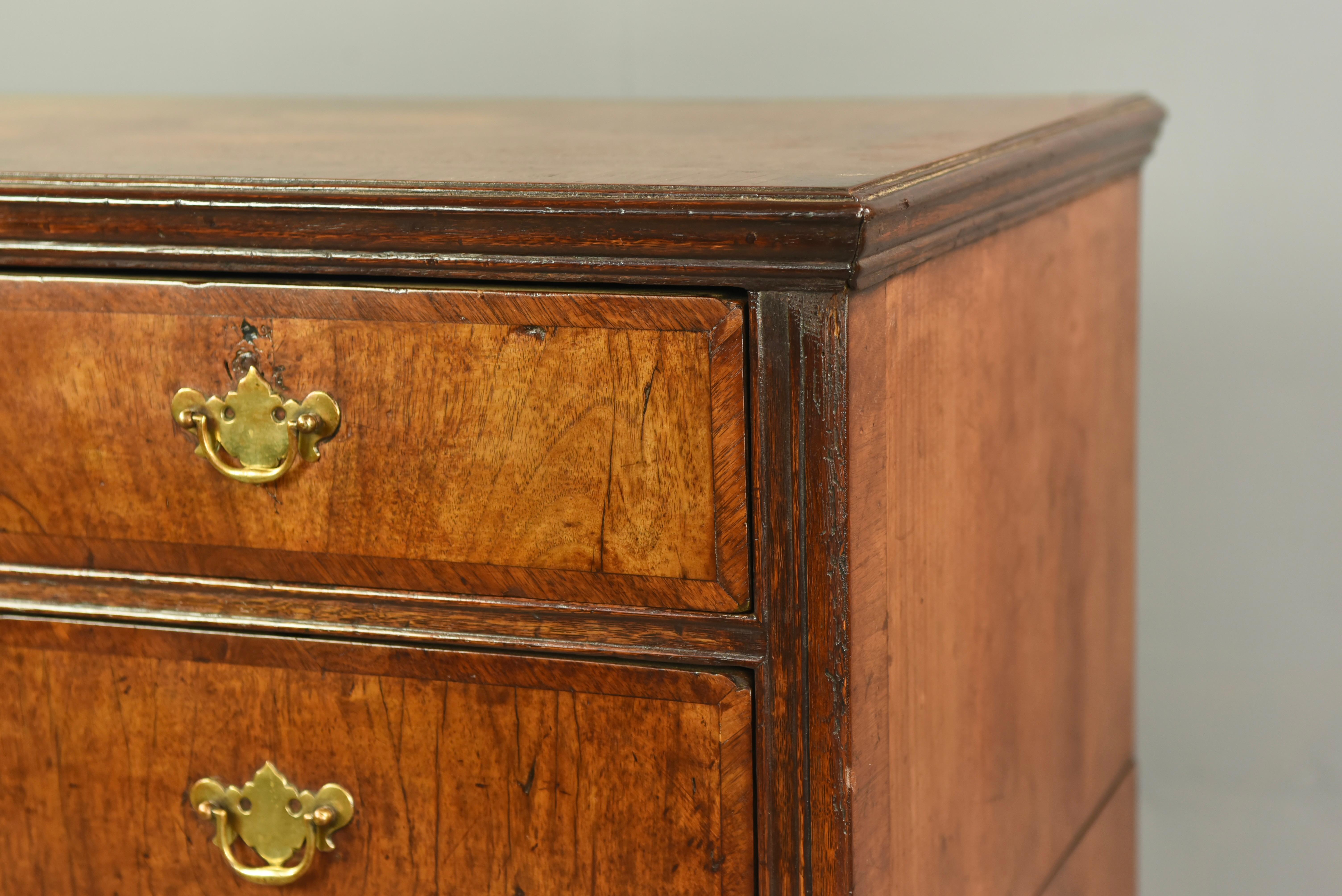 18th century Georgian walnut commode chest of drawers  1