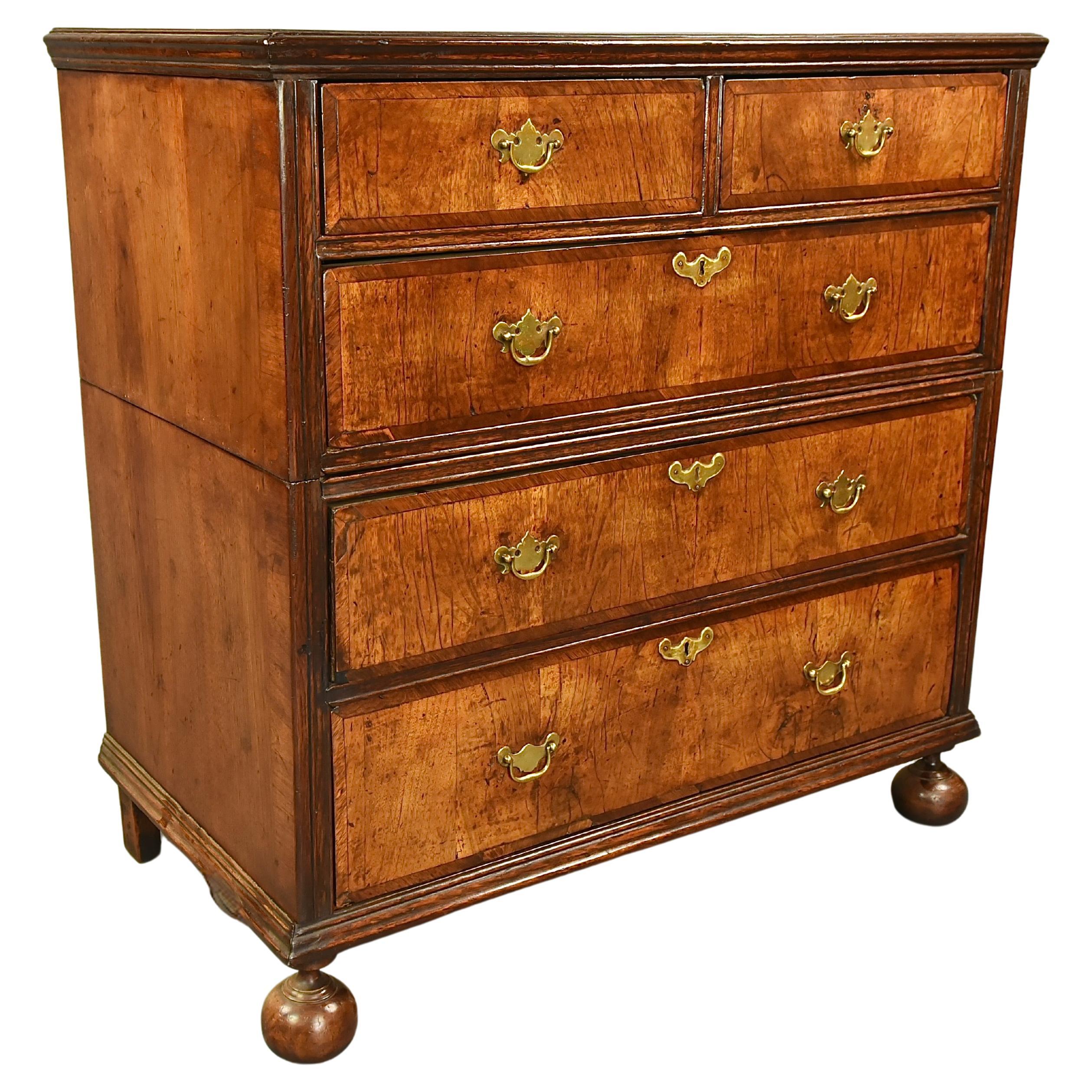 18th century Georgian walnut commode chest of drawers 