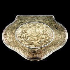 18th Century German 12-Karat Solid Gold and Silver Snuff Box, circa 1720