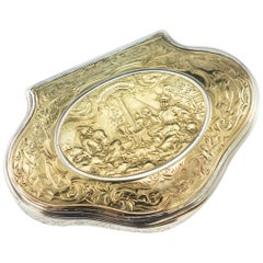 18th Century German 12-Karat Solid Gold and Silver Snuff Box, circa 1720