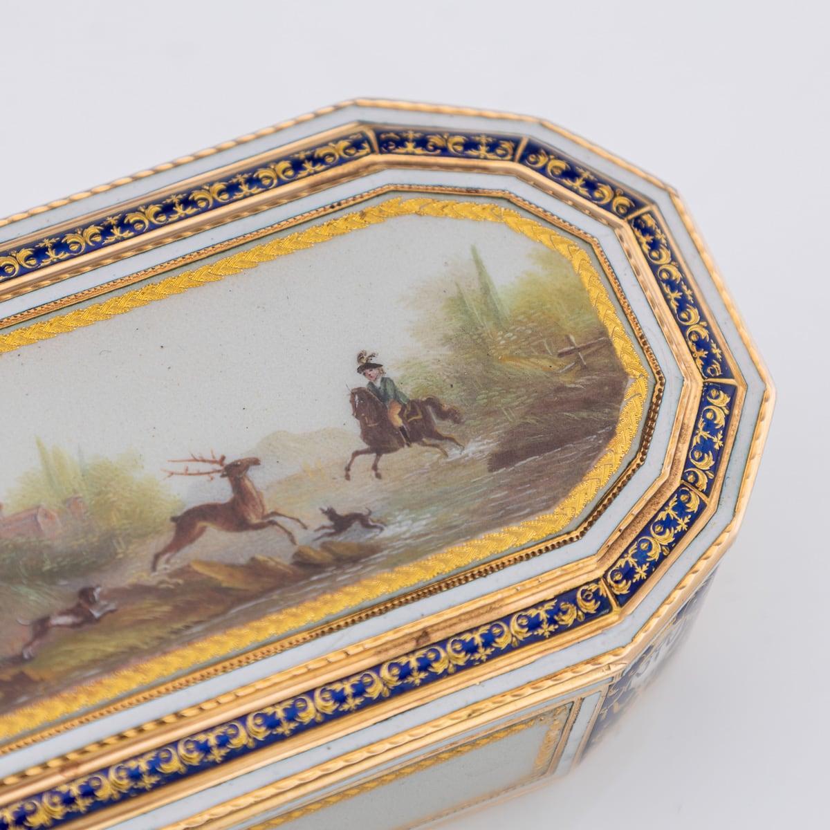 Tabatière allemande du XVIIIe siècle en or 18 carats et émail, Frères Jordan, Hanau c.1790 en vente 6