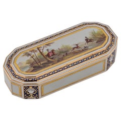 Deutsche Schnupftabakdose aus 18 Karat Gold und Emaille aus dem 18. Jahrhundert, Freres Jordan, Hanau um 1790