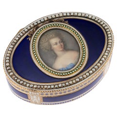 Used 18th Century German 18-Karat Gold and Enamel Snuff Box, Hanau, circa 1790