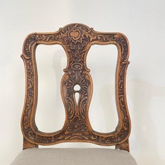 18th Century German Baroque Chair in Carved Walnut, circa 1740