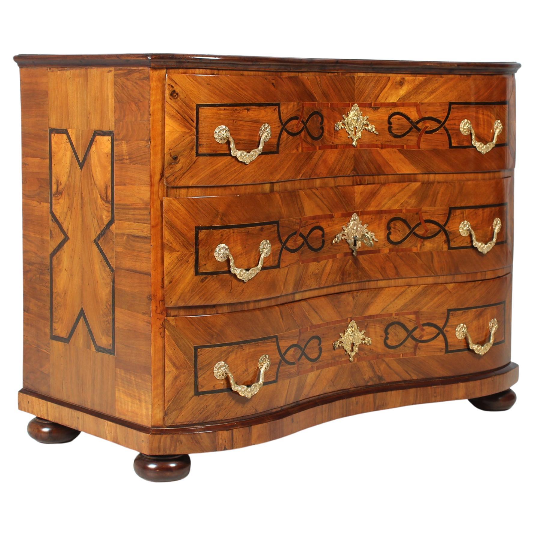 18th Century German Baroque Chest Of Drawers, Special Locking System, Circa 1750