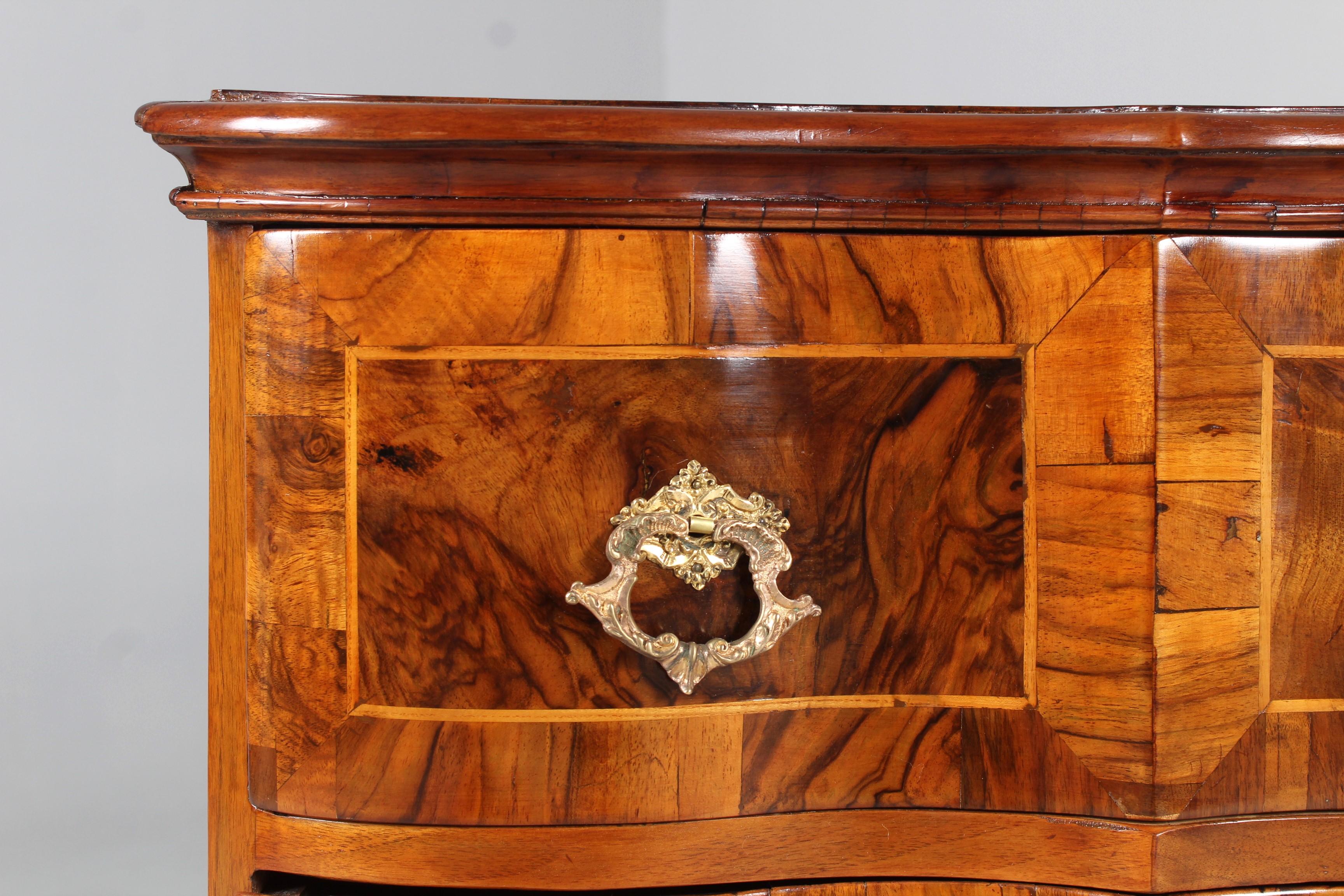 18th Century and Earlier 18th Century German Baroque Chest of Drawers, Walnut, circa 1760