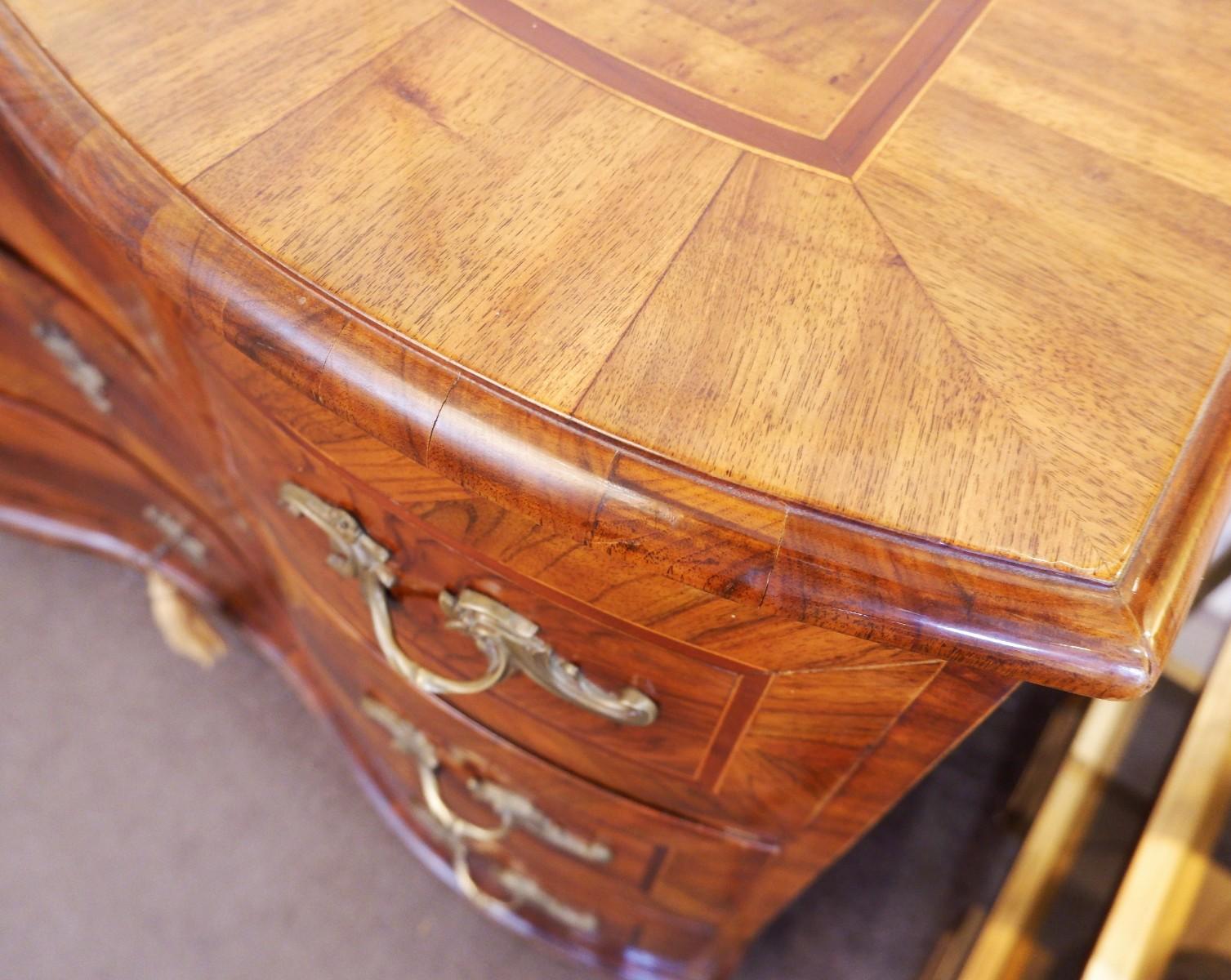 18th Century and Earlier 18th Century German Baroque Chest of Drawers, Walnut