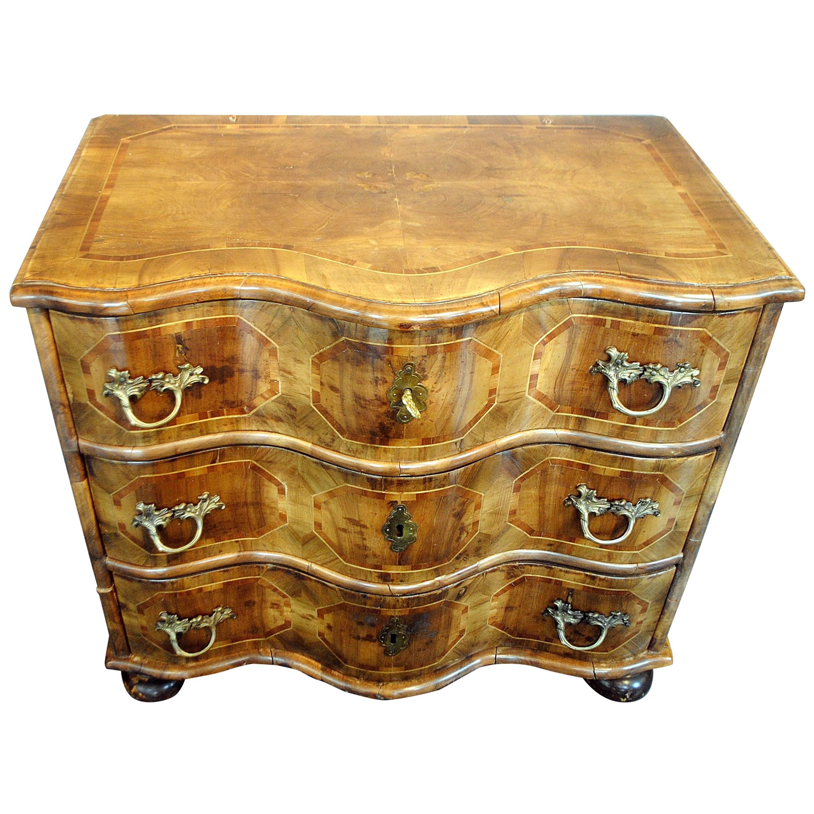 18th Century German Baroque Chest of Drawers, Walnut For Sale