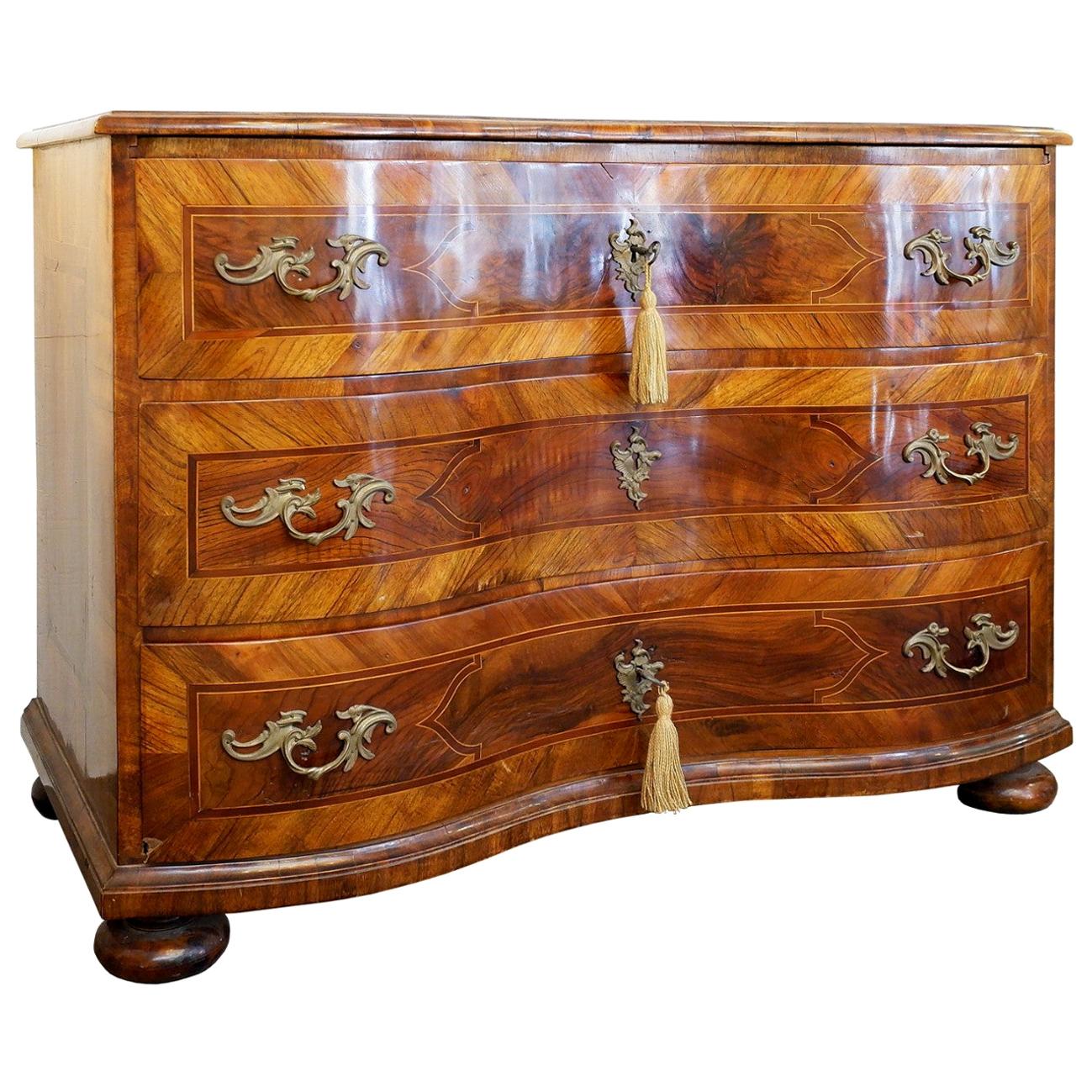 18th Century German Baroque Chest of Drawers, Walnut