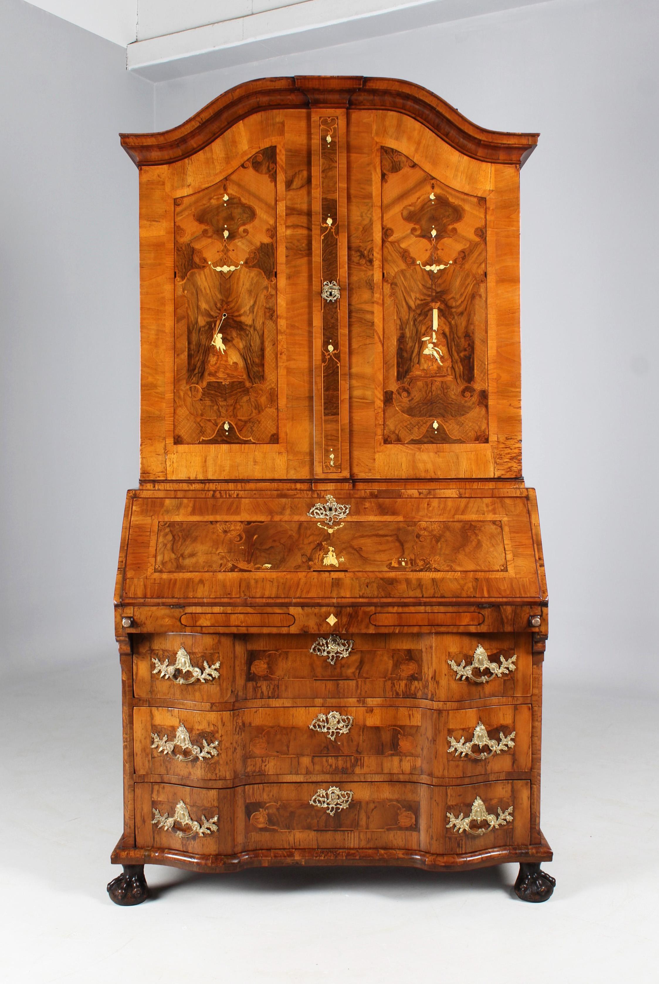 18th Century German Baroque Secretaire, Louis XV, Walnut, circa 1750 For Sale 3