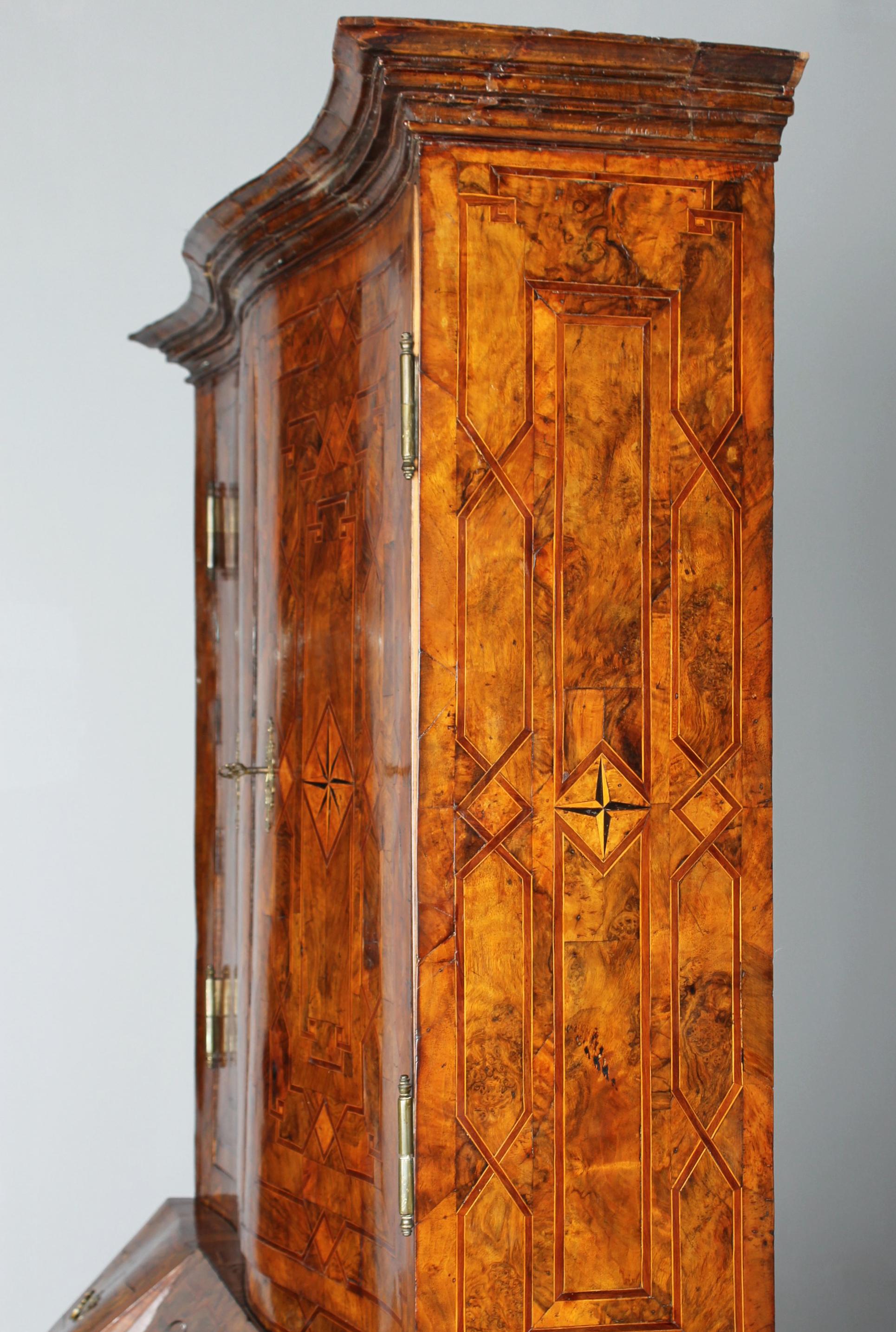 18th Century German Baroque Secretary with Marquetry and Patina, circa 1750 For Sale 7