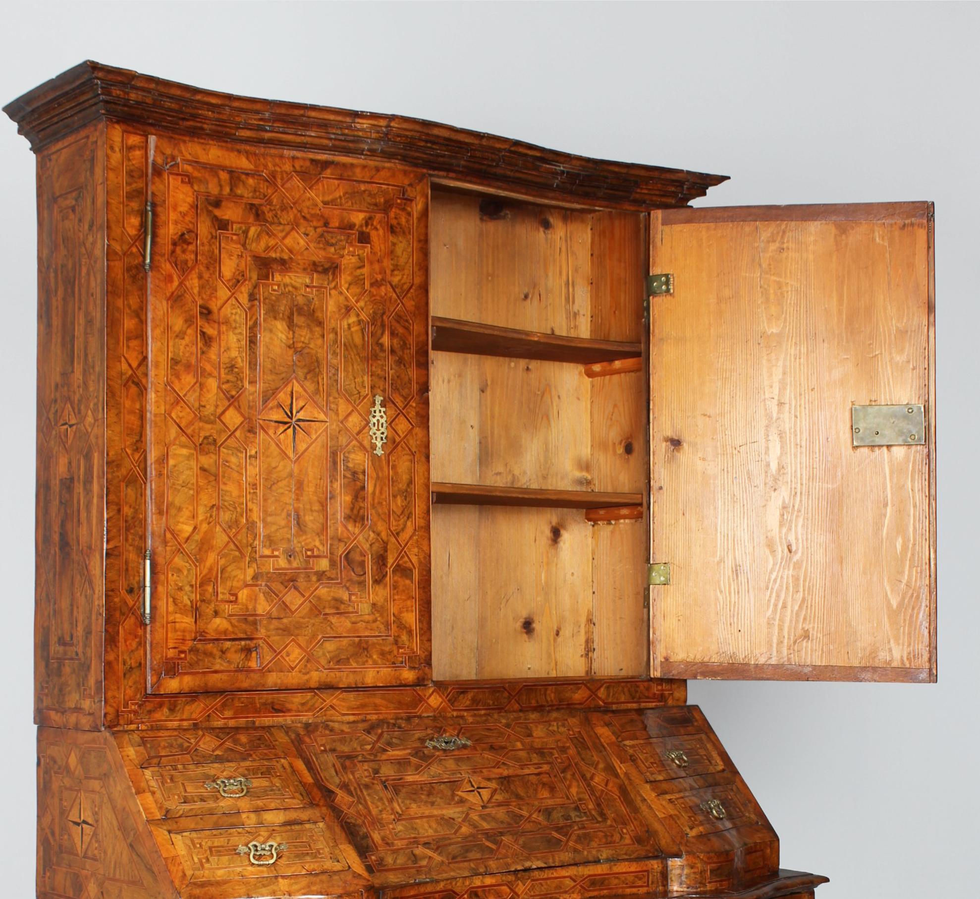 18th Century German Baroque Secretary with Marquetry and Patina, circa 1750 For Sale 3