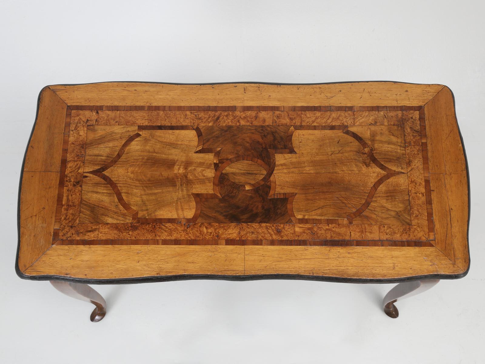 Inlay 18th Century German Baroque Walnut and Fruitwood Parquetry Console