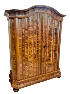 18th Century German Baroque Wardrobe - Nuremberg Wave Armoire in Walnut
