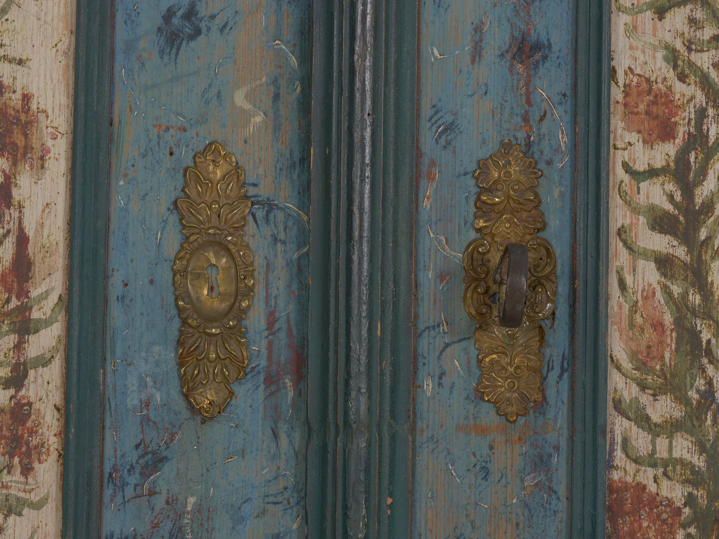 18th Century German Bavarian Blue Painted Antique “Kas” Armoire Cabinet 6
