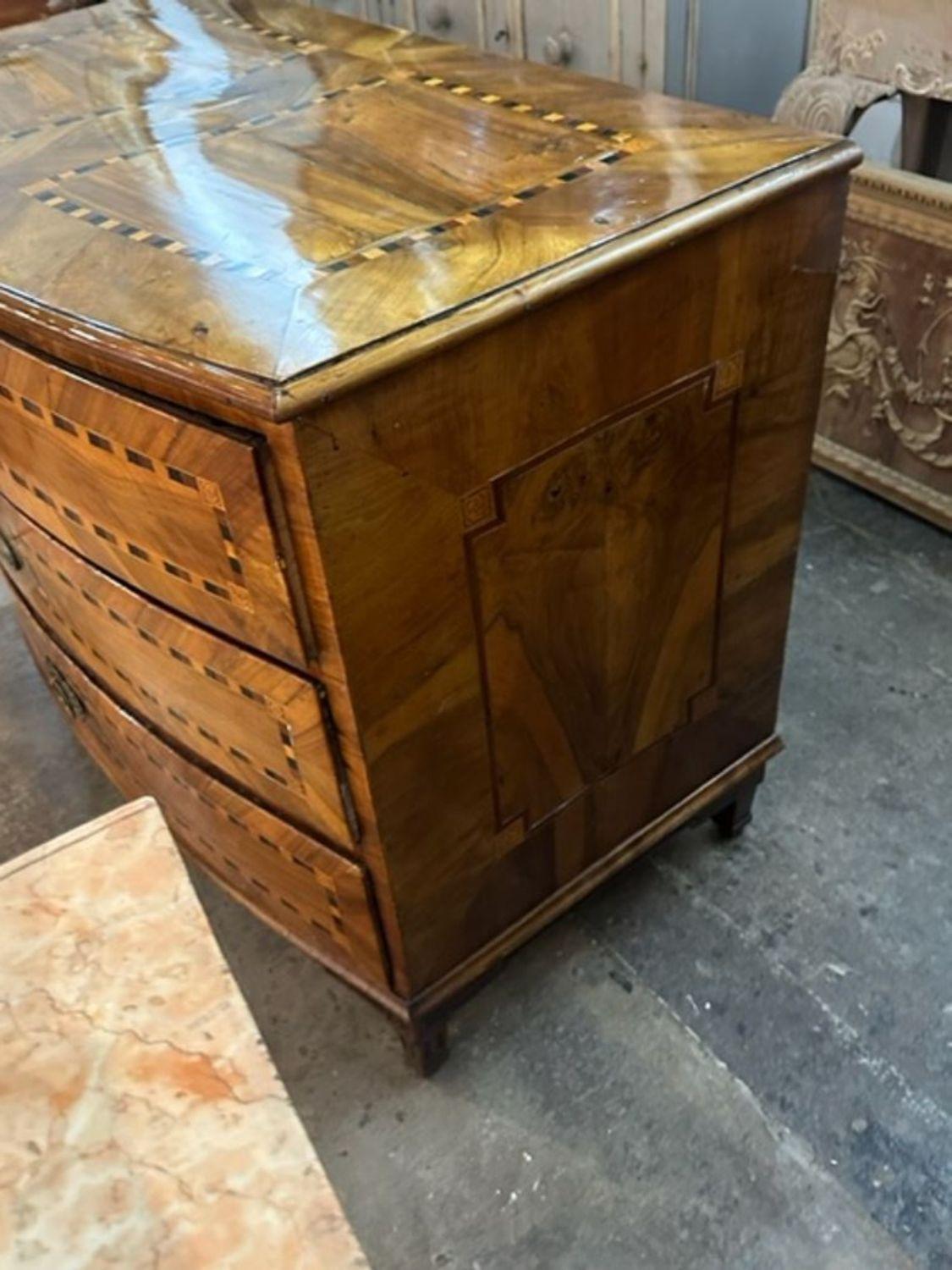 18th Century and Earlier 18th Century German Biedermeier Walnut Bow Front Commode For Sale