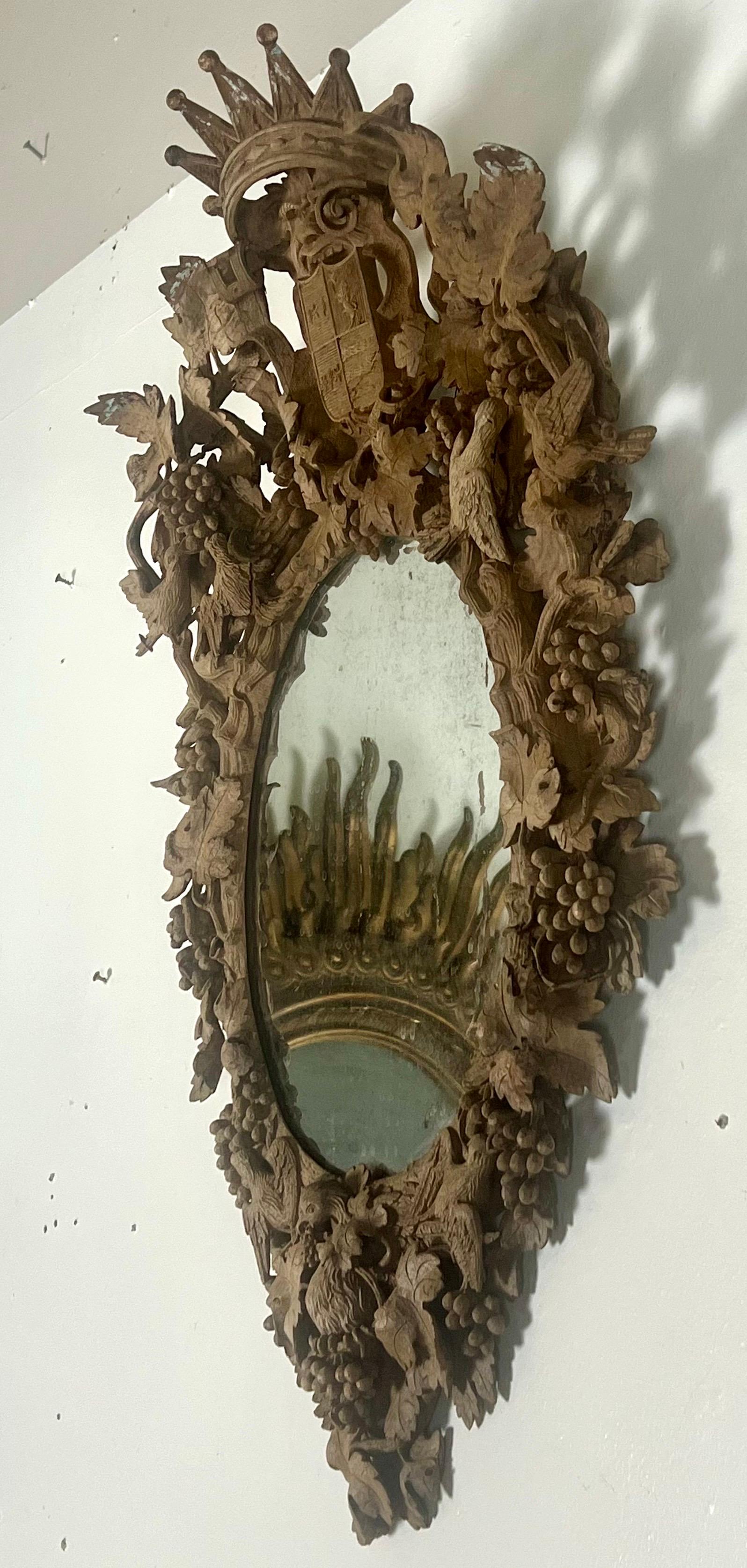 Miroir sculpté allemand du 18e siècle en vente 8