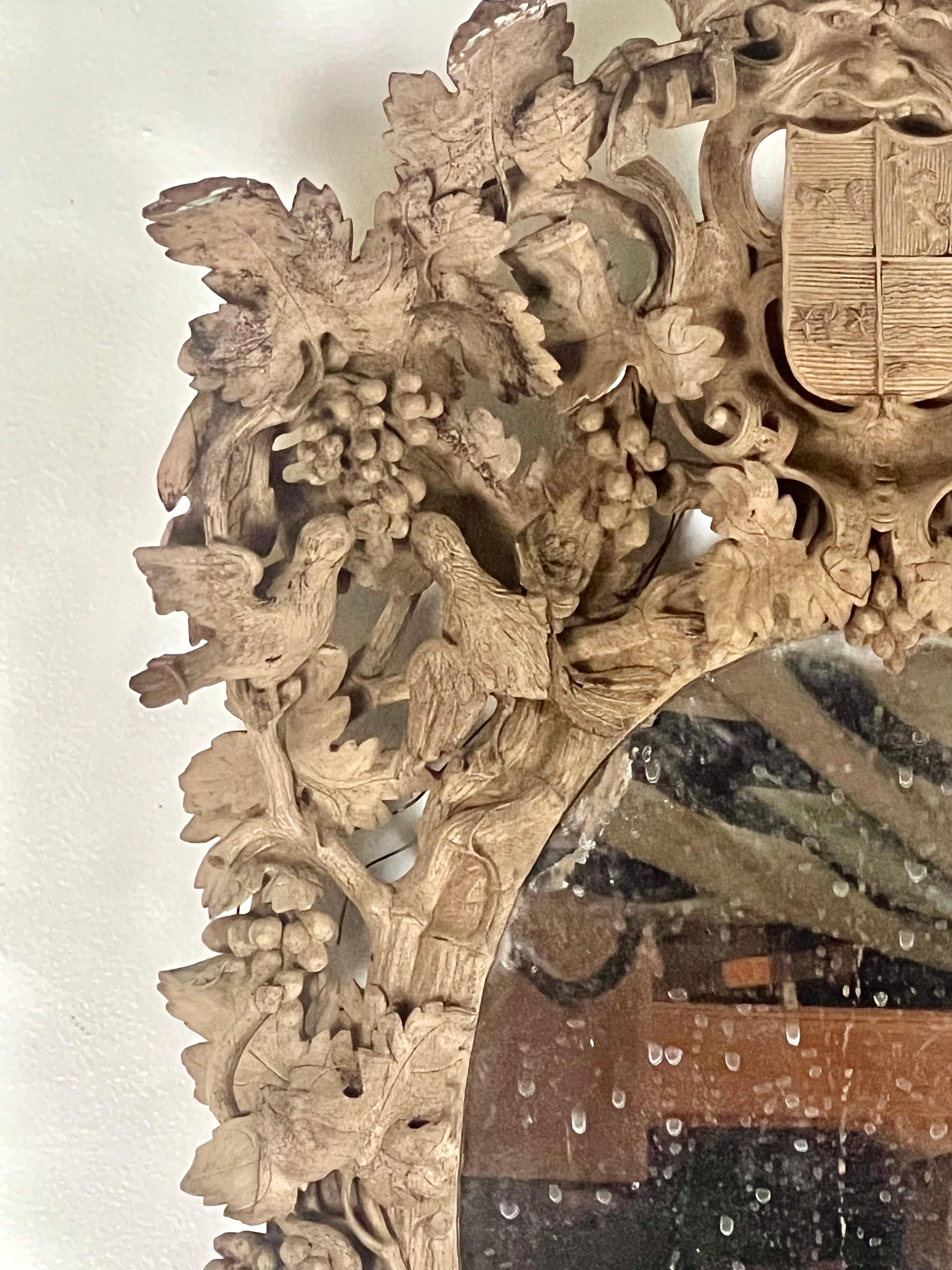 Baroque 18th Century German Carved Mirror For Sale