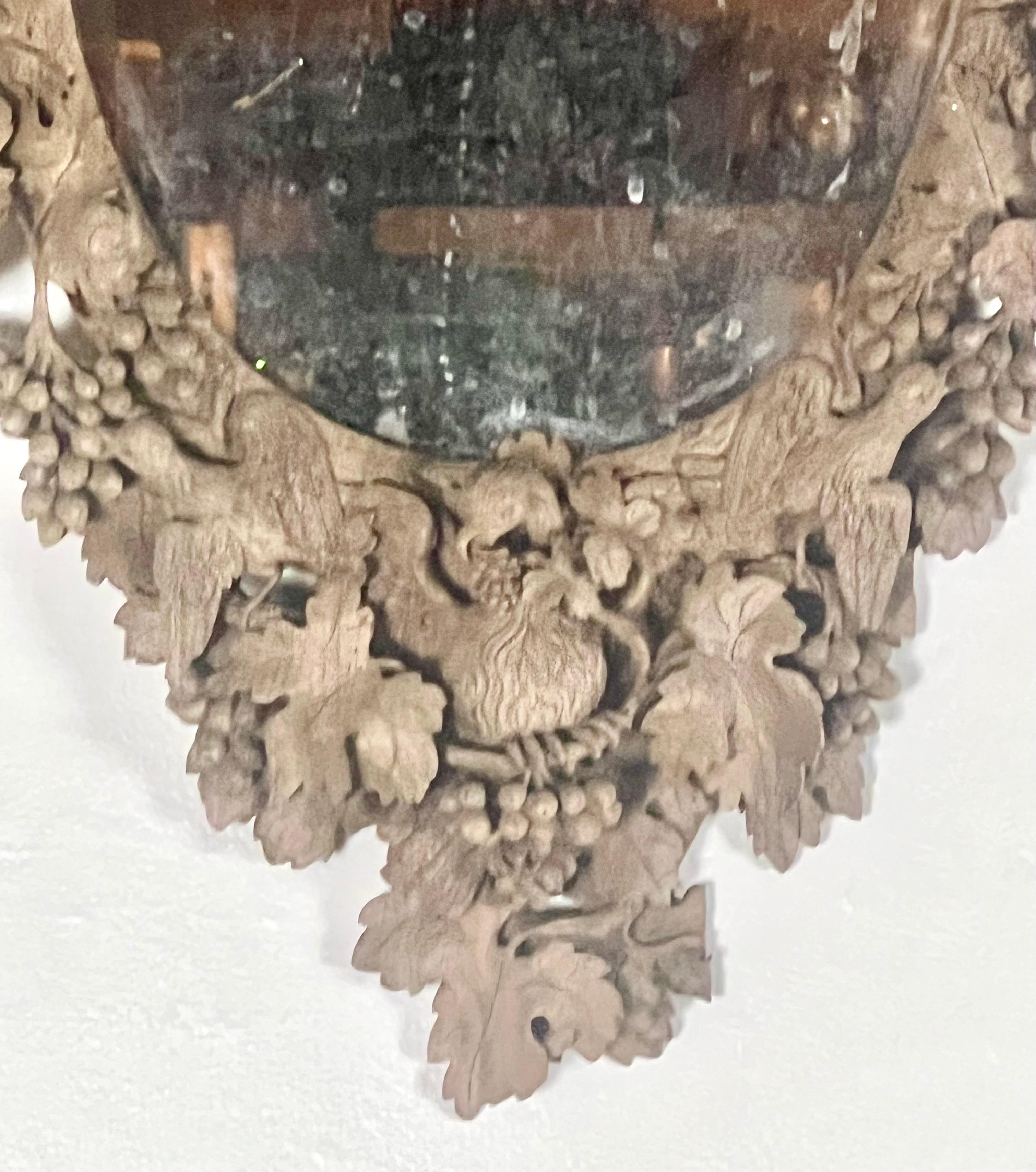 18th Century German Carved Mirror In Distressed Condition For Sale In Los Angeles, CA