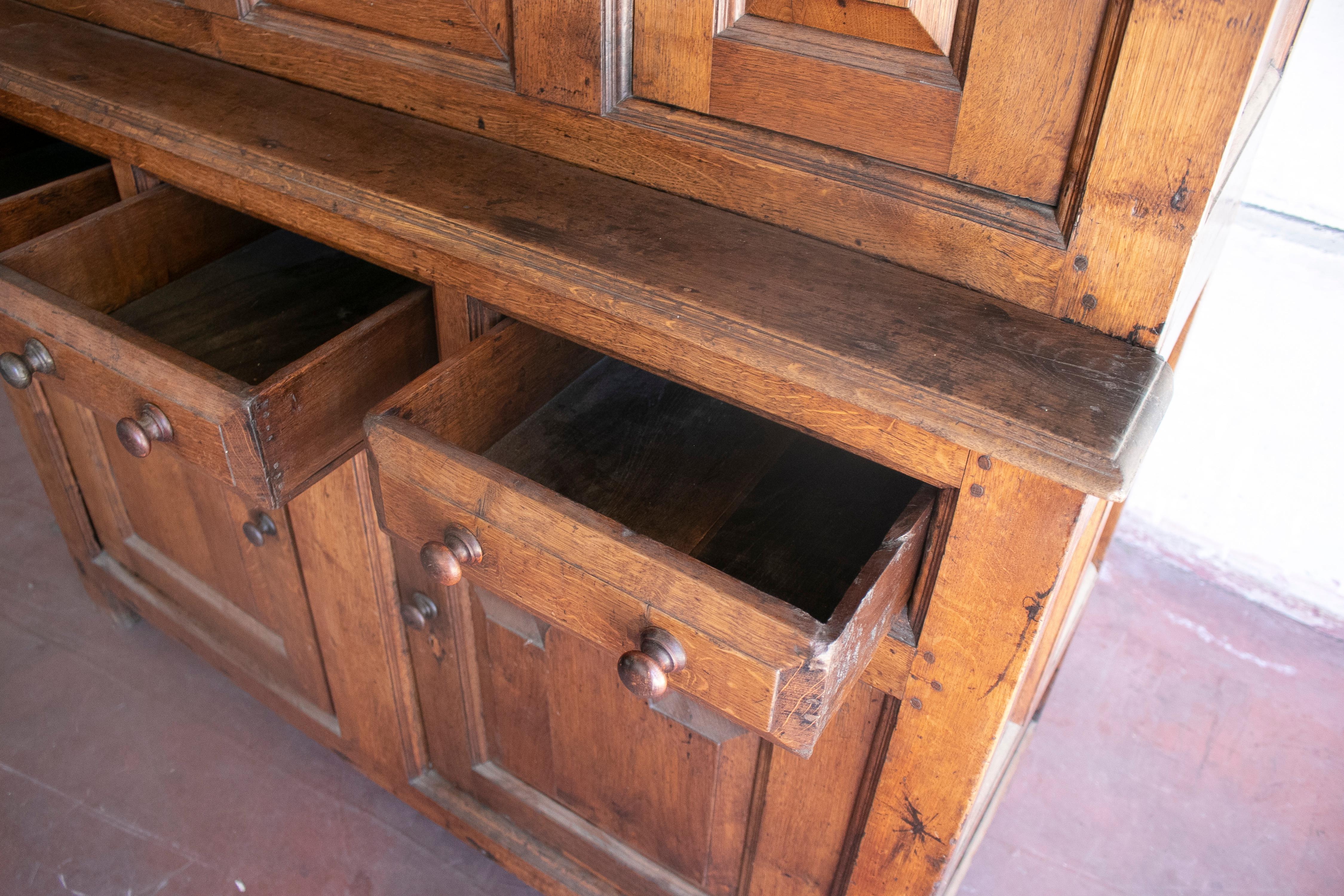 18th Century German Court Cupboard w/ Drawers & Panel Doors 8