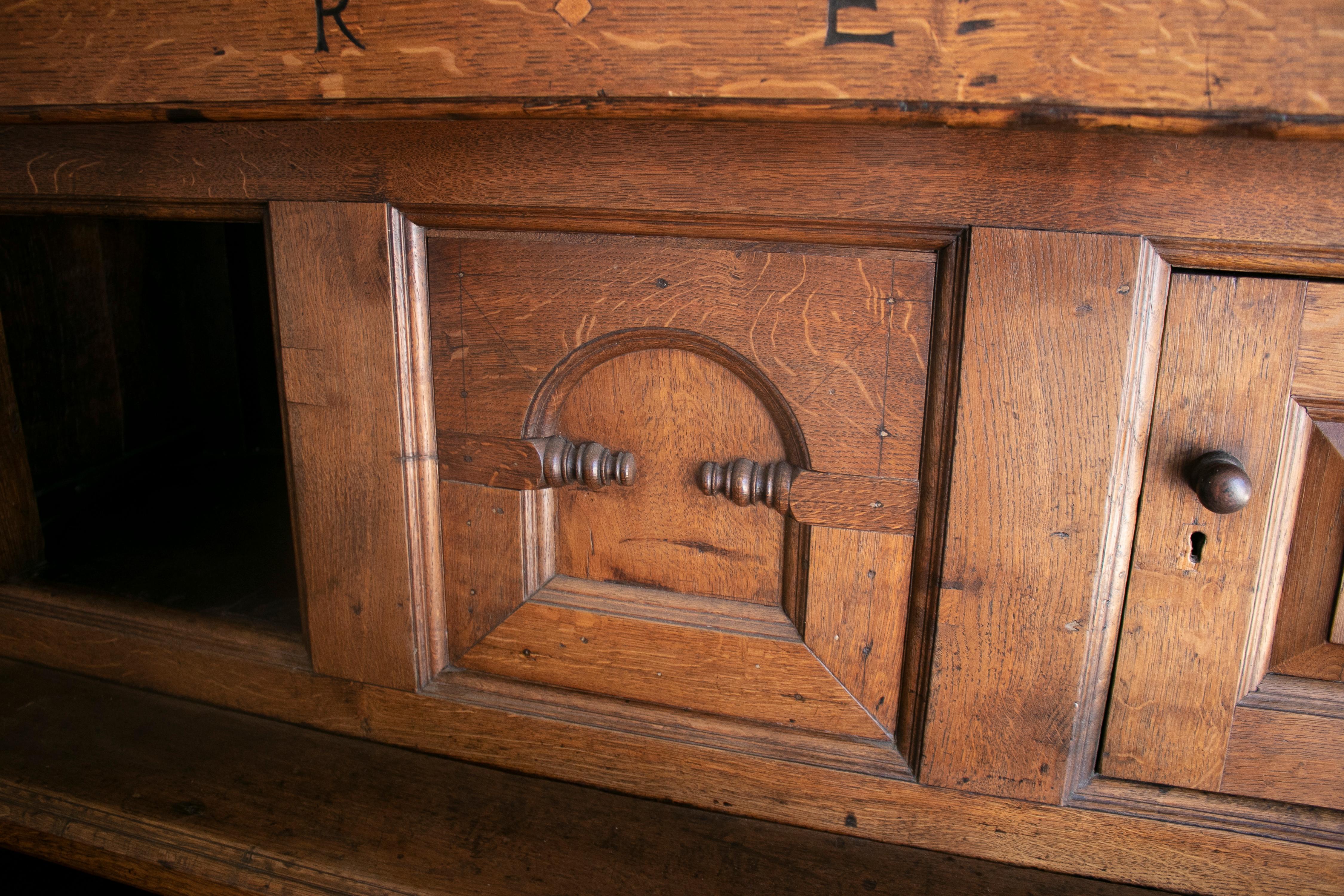 18th Century German Court Cupboard w/ Drawers & Panel Doors 10