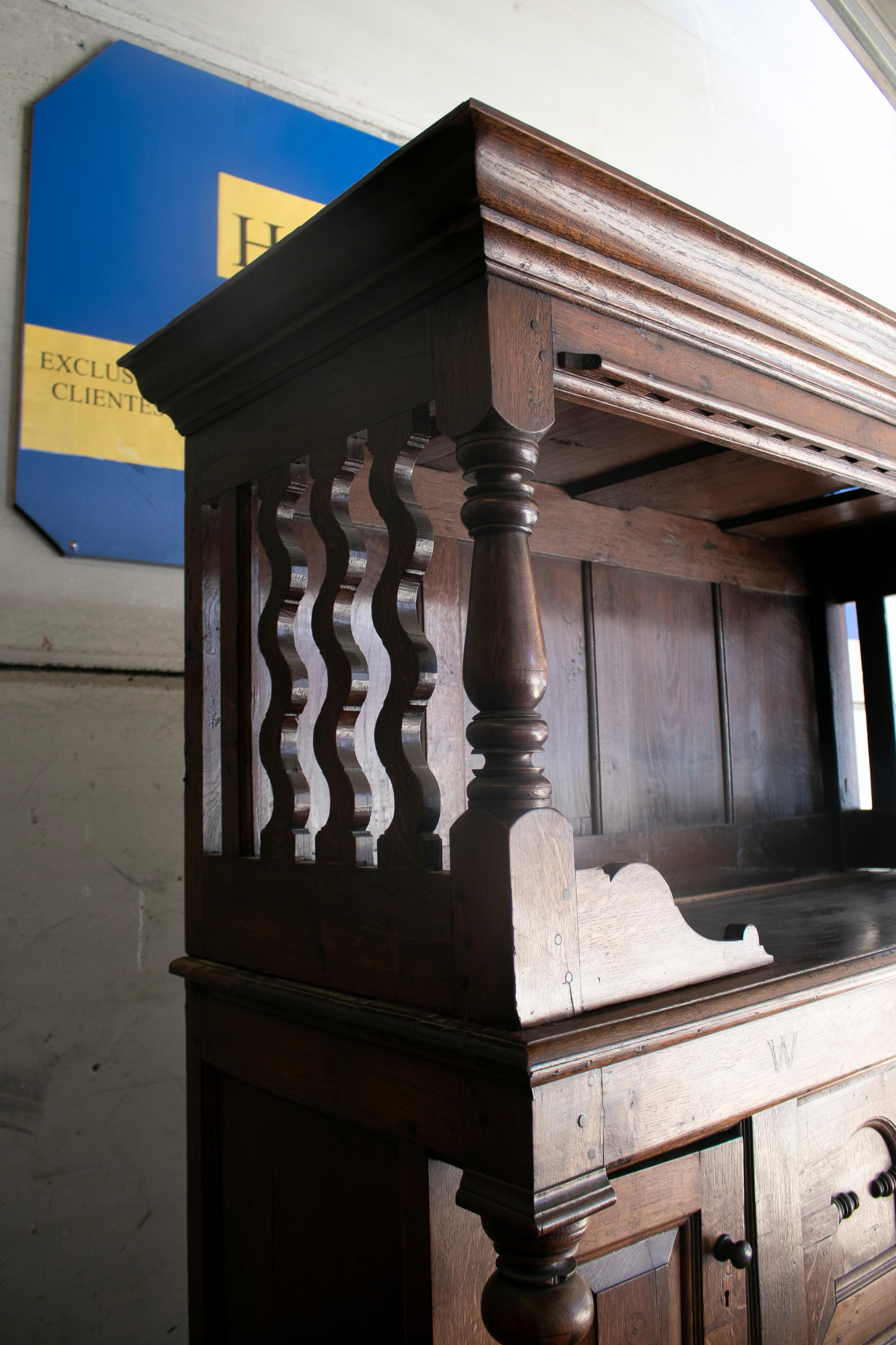 18th Century German Court Cupboard w/ Drawers & Panel Doors 2