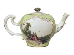 Antique 18th Century German Decorated Meissen Teapot