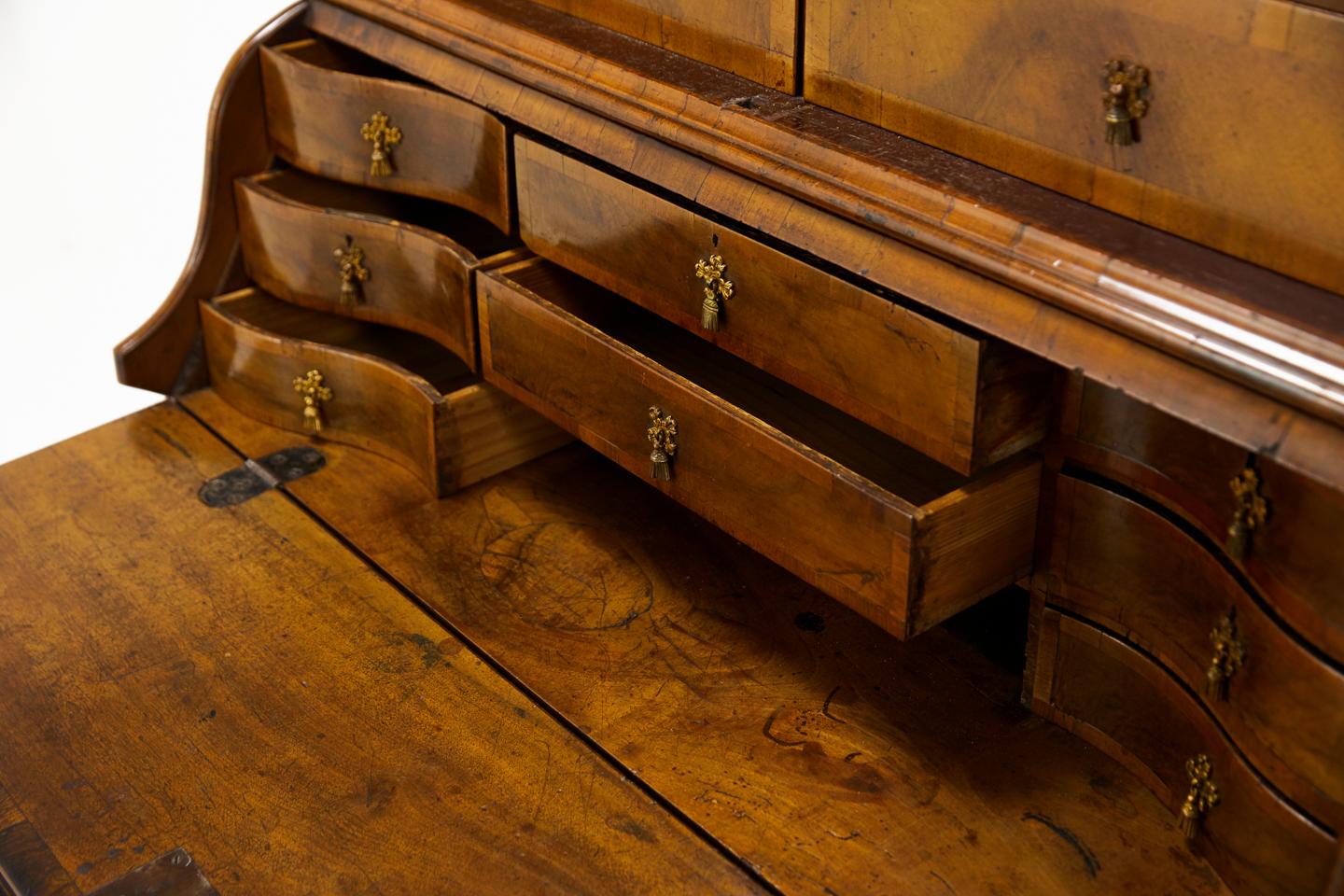 18th Century German Double Dome Walnut Bureau Cabinet 1