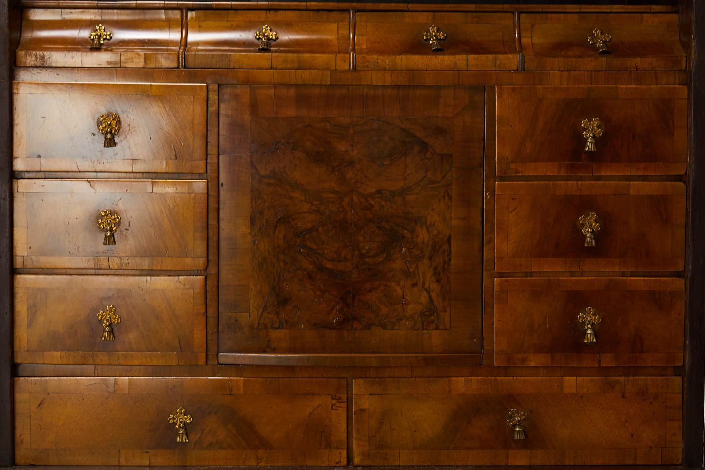 18th Century German Double Dome Walnut Bureau Cabinet 4