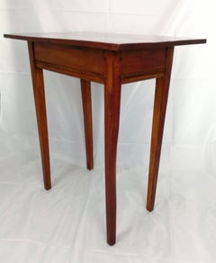 18th Century German Empire Fruitwood Tapered Legs Side or End Table Carved Frame
