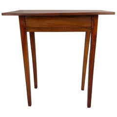 18th Century German Empire Fruitwood Tapered Legs Side or End Table Carved Frame
